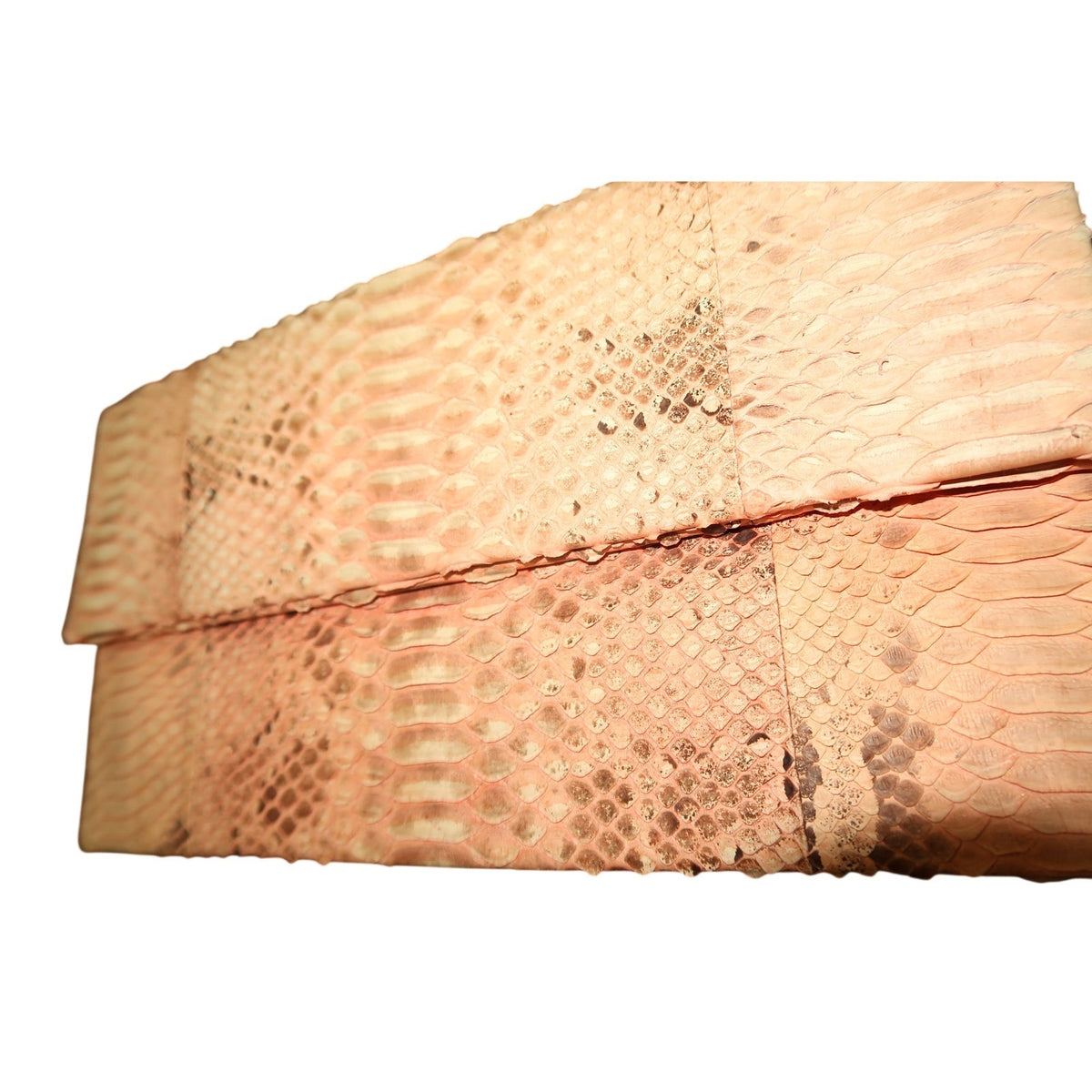 Toya Tan Pink Python-Textured Envelope Clutch Blush Snakeskin Foldover Bag