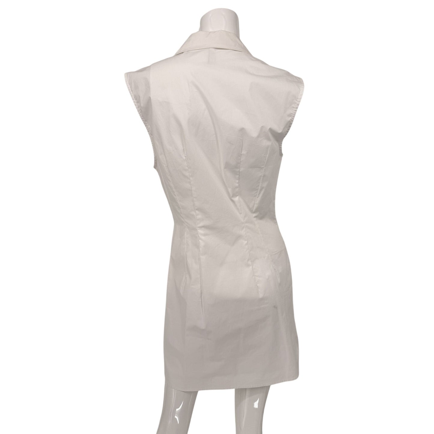 Imperial Afafiic Button Front Sleeveless Shirt Mini Dress White Size Medium