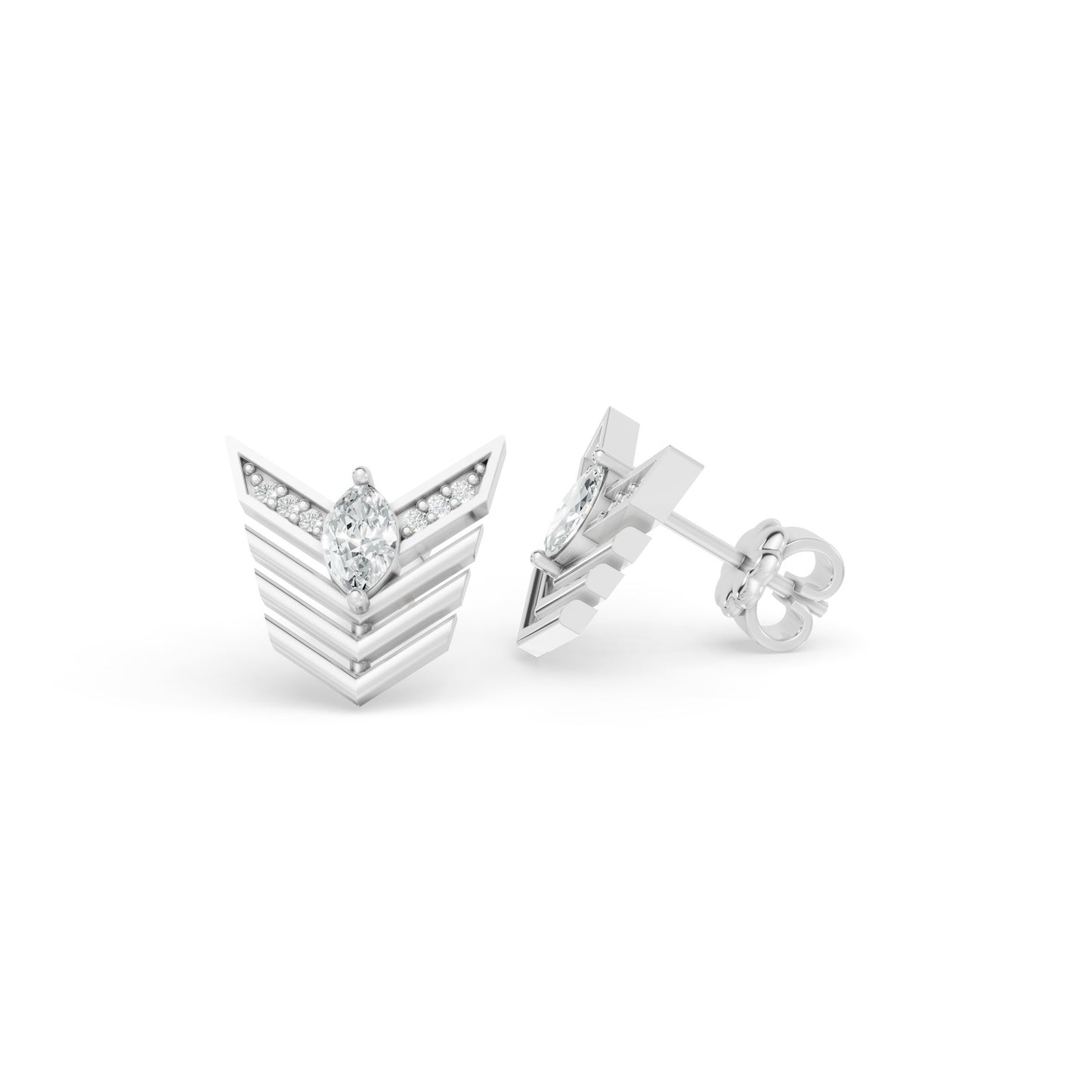 0.34 CTW 14K White Gold Diamond Arrow Stud Earrings