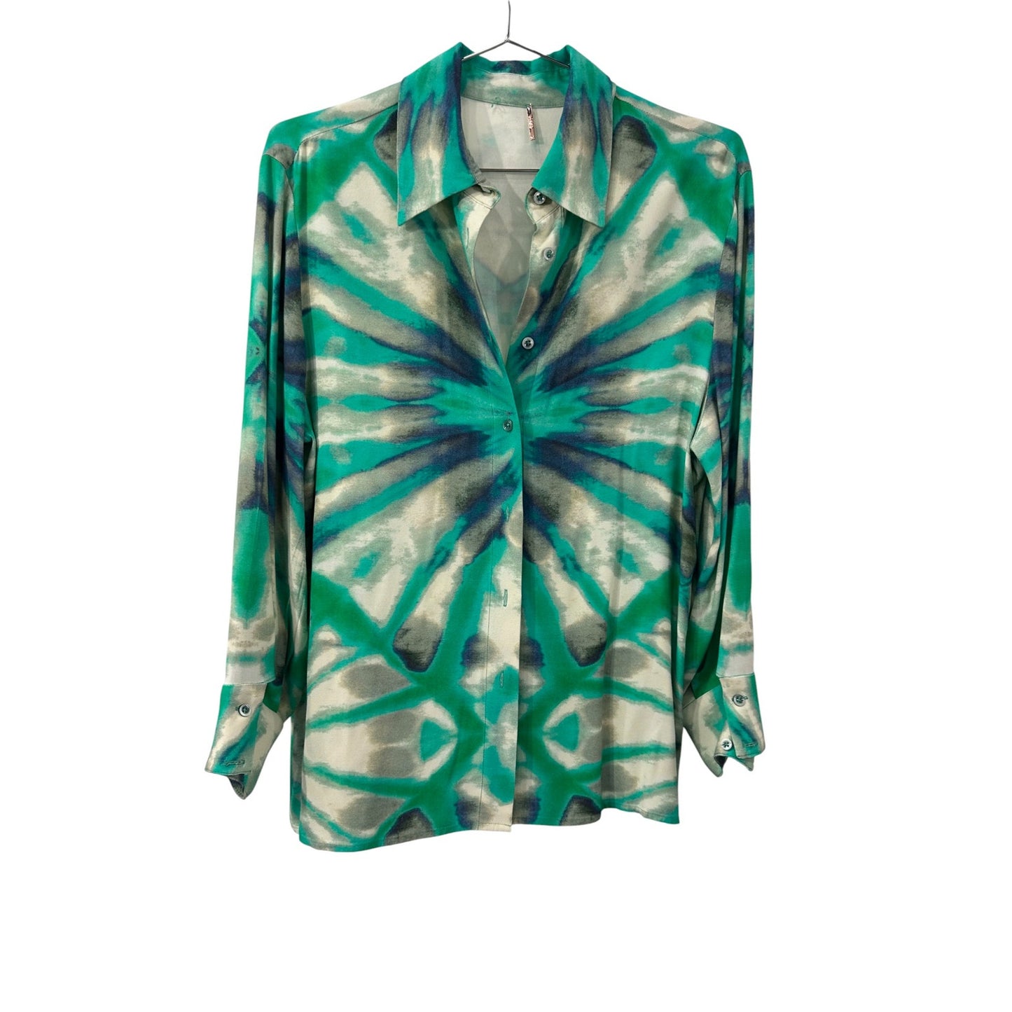 Alexis Tie Dye Eres Button-Up Top Wide Leg Andy Pants Green Kaleidoscope