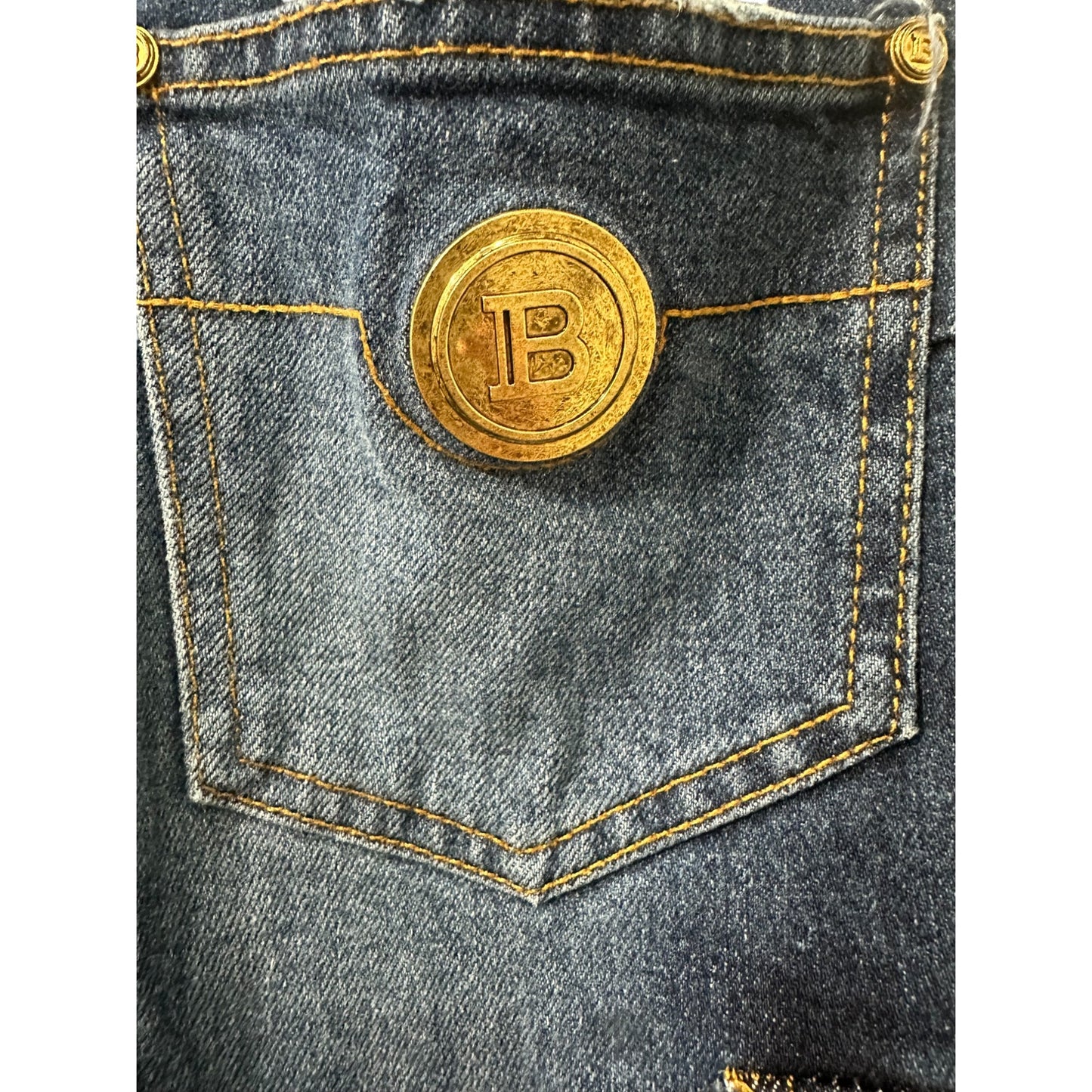 Balmain Faded High-Rise Denim Skinny Jeans Blue Mid Denim Women's Size 34