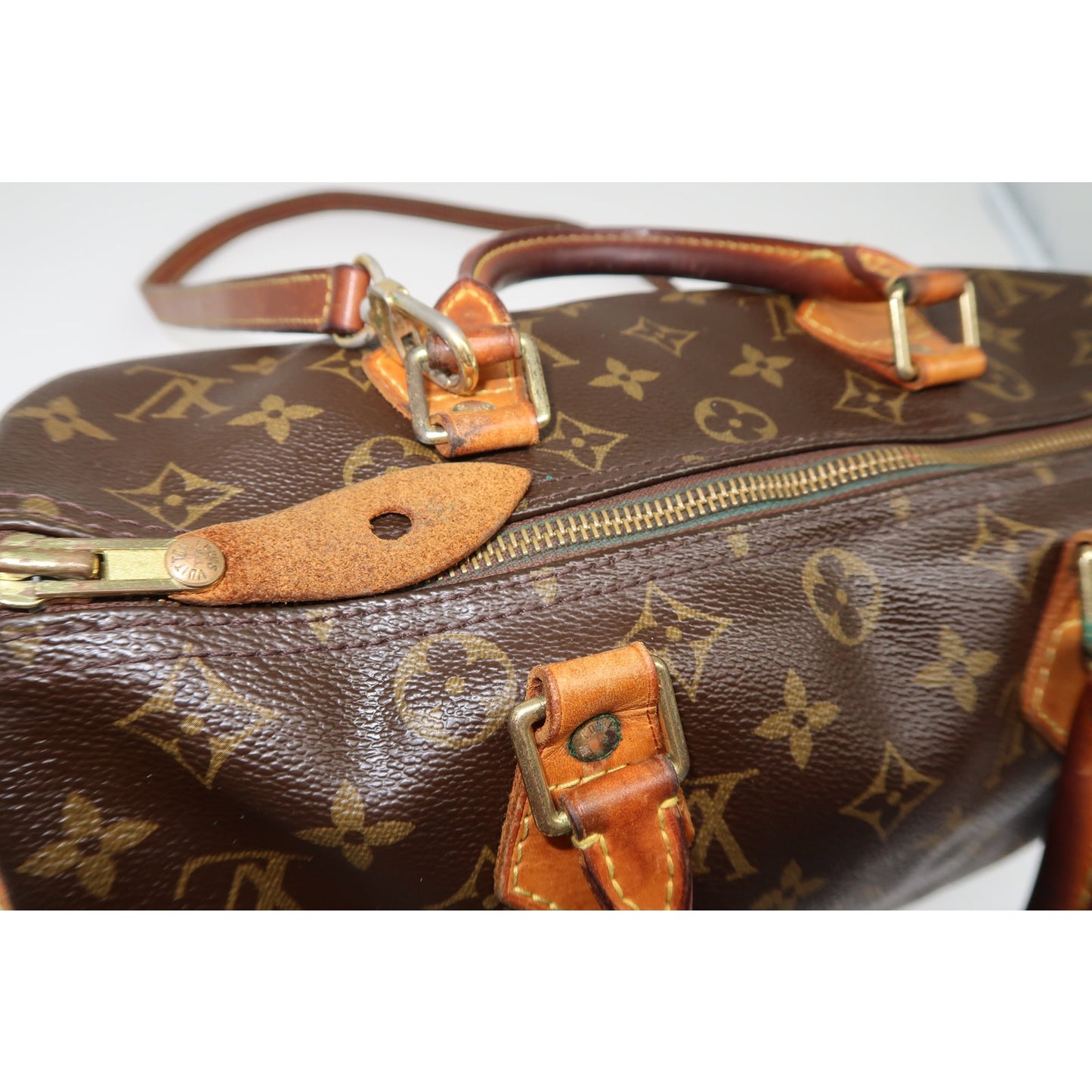 Vintage Louis Vuitton Leather Monogram Speedy Boston Hand Bag