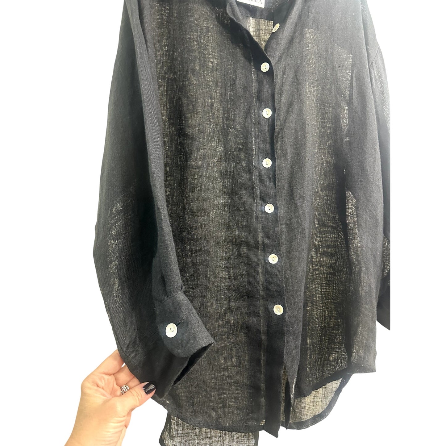 Vitamin A Eco Linen Button Up Oversized Shirt