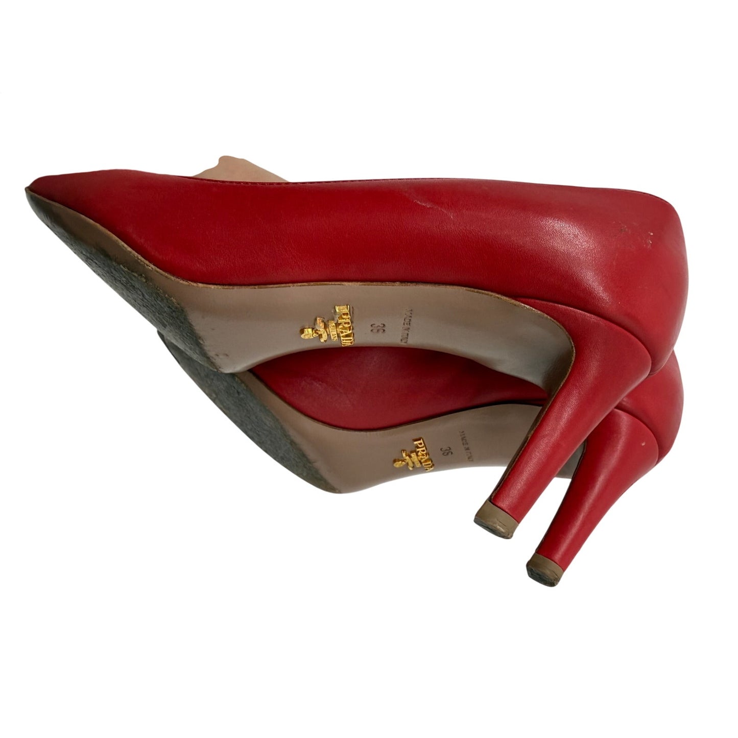 Prada Leather Pointed Toe Pumps Heels