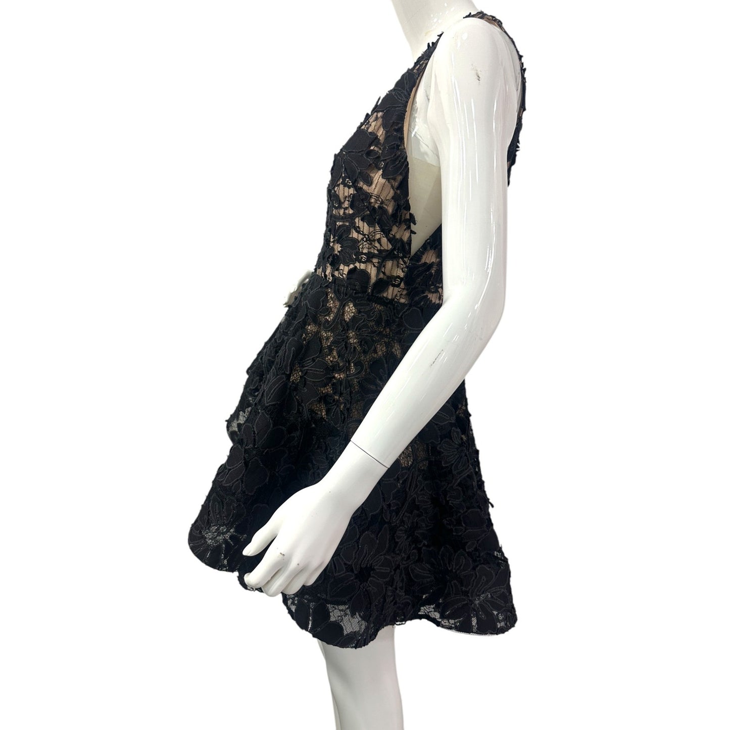 Edite Mode Elegant Floral Lace Layered Ruffle Mini Dress Women's