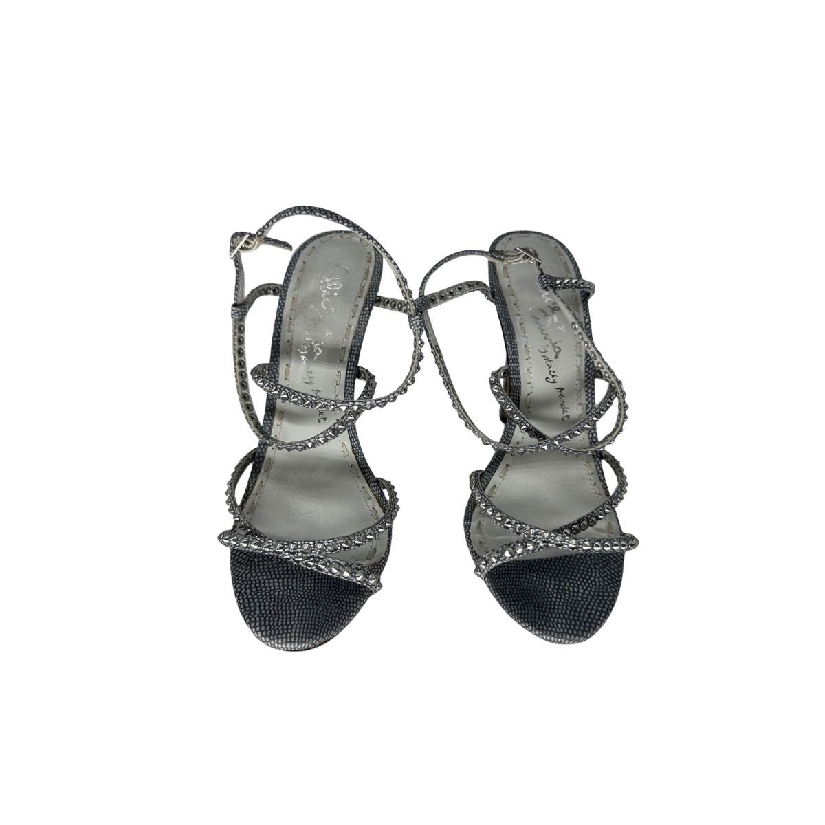 Alice + Olivia Leather Animal Print Studded Strappy Sandals