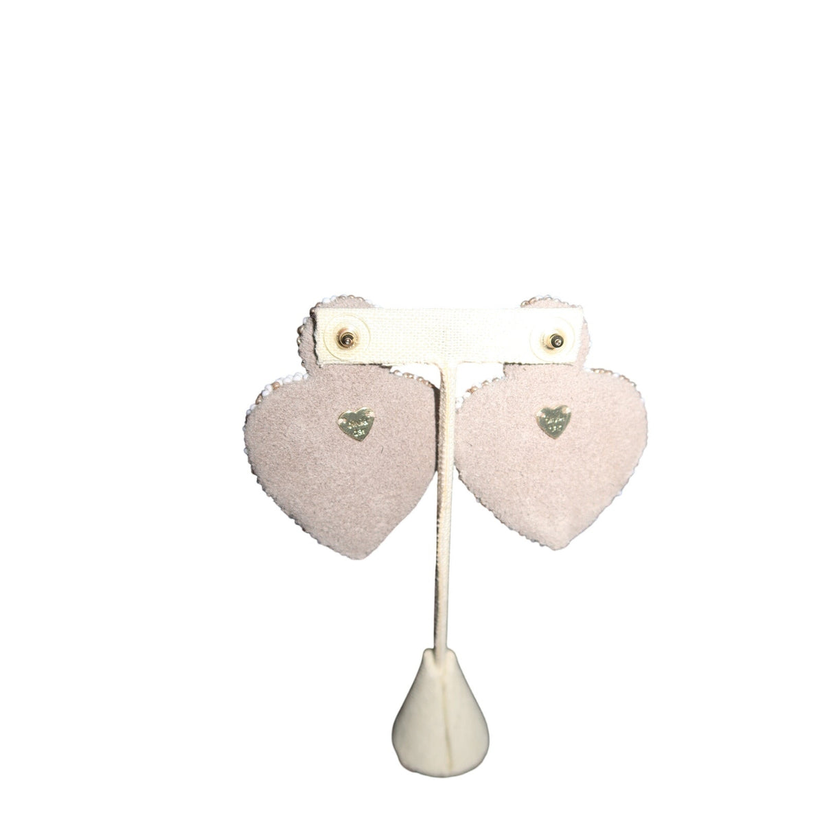 Olivia Dar Alghero Heart Earrings Beaded Gold Ivory Statement
