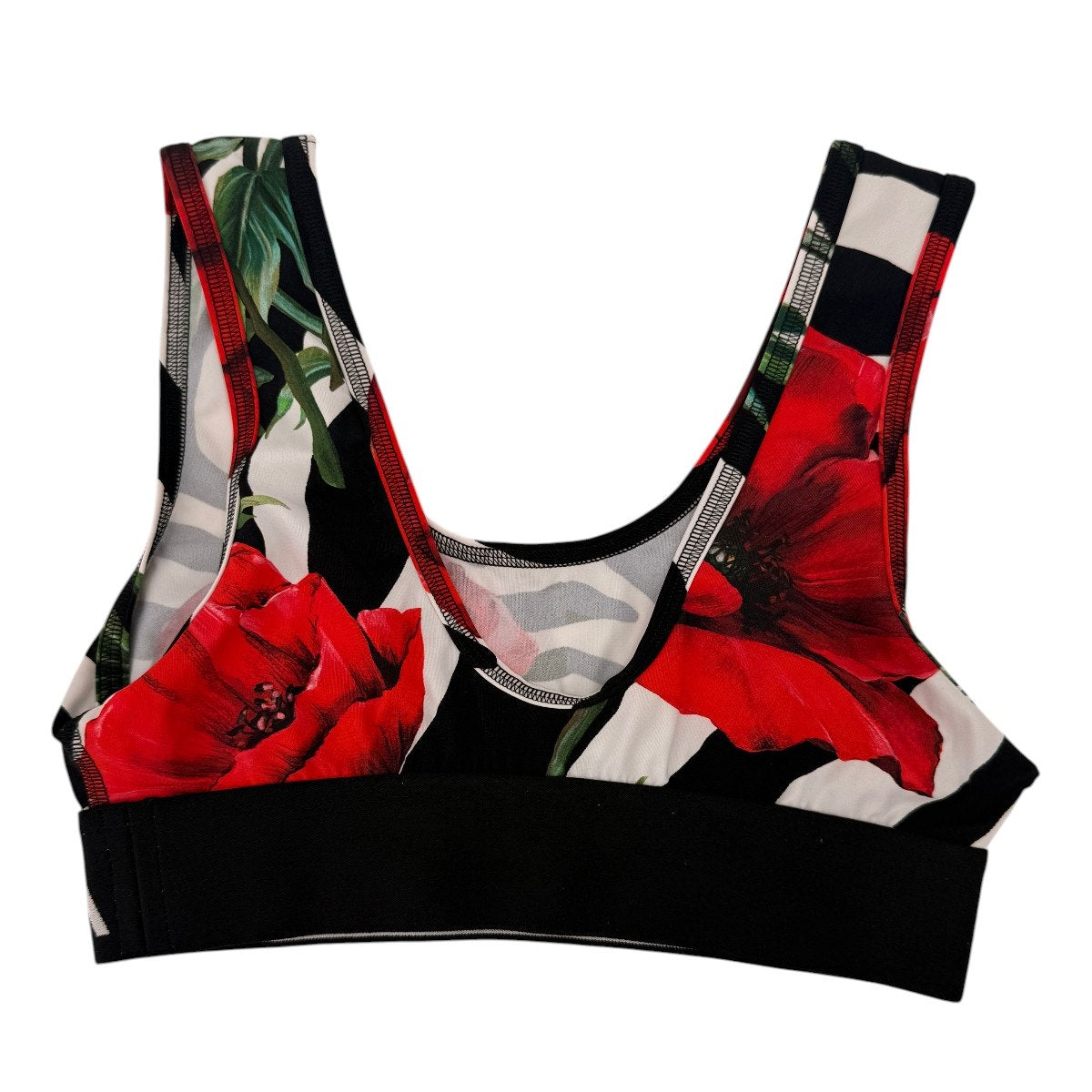 Dolce & Gabbana Floral Zebra Print Sports Bra