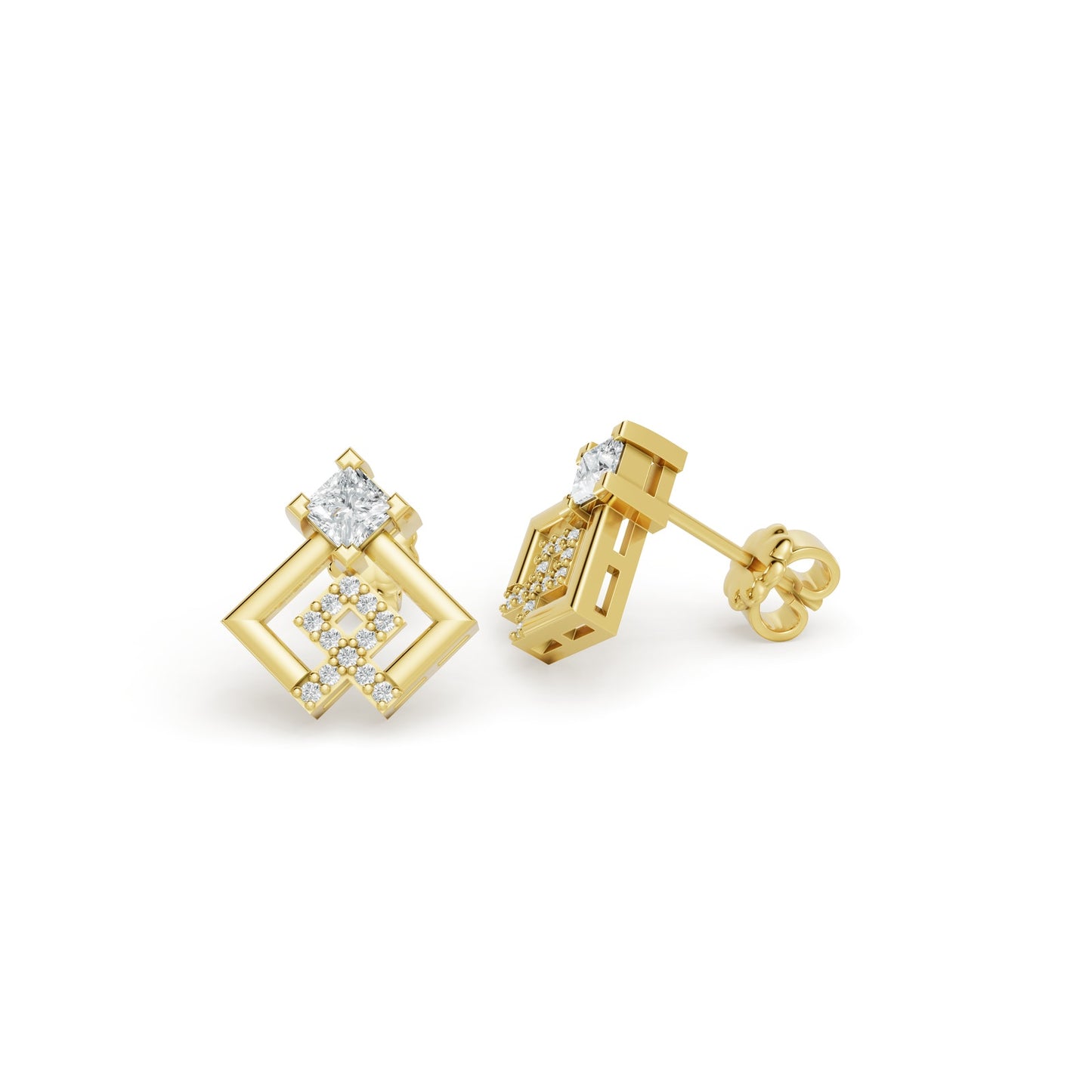 0.56 CTW 14K Yellow Gold Diamond Stud Earrings