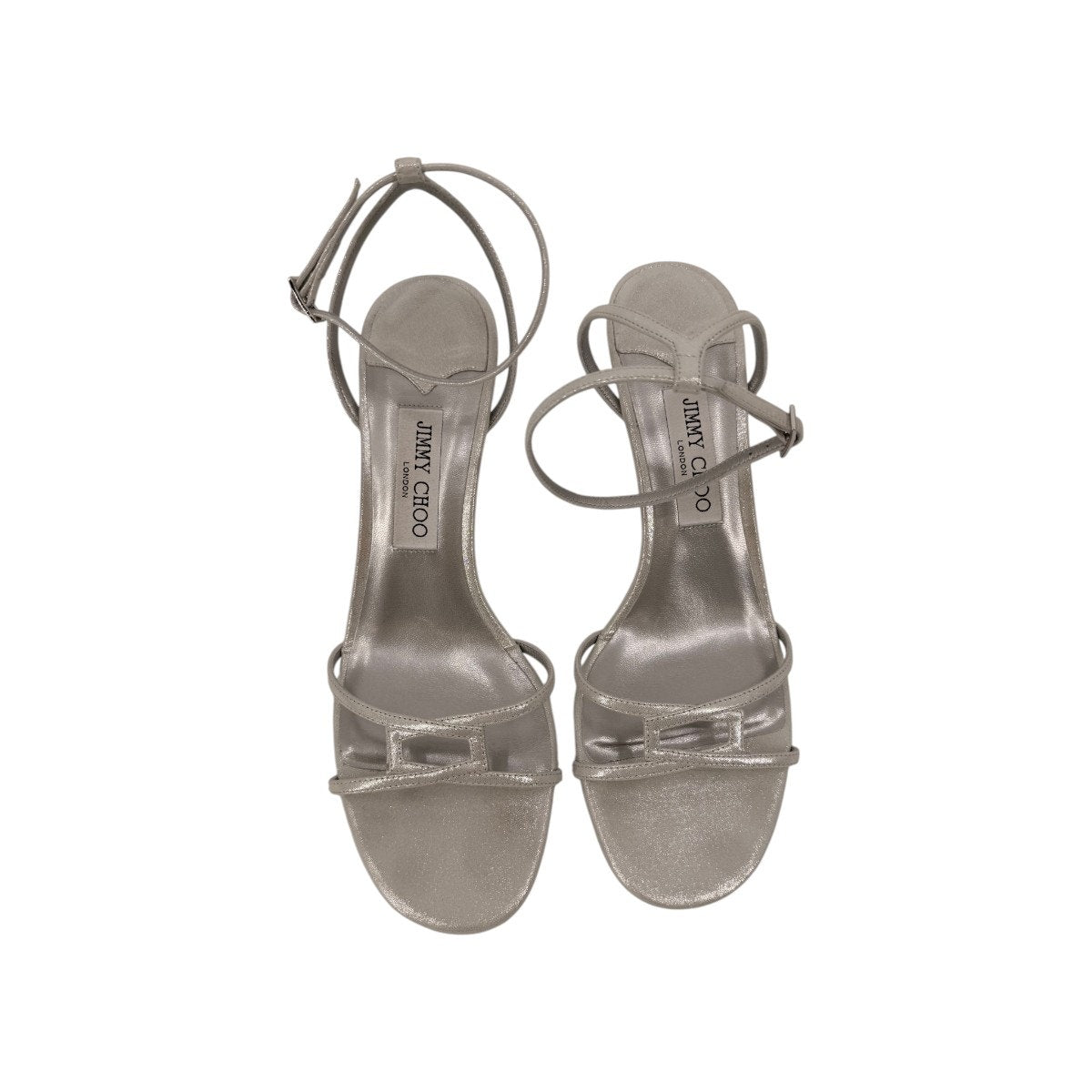 Jimmy Choo Leather Metallic Leo 65mm Ankle Strap Sandals