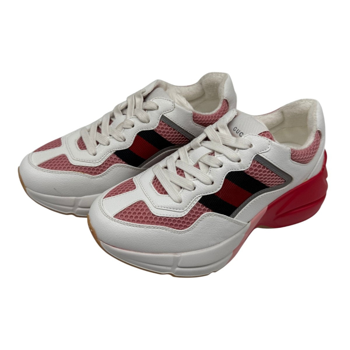 Gucci Rhyton Reflective Chunky Sneakers Leather Mesh