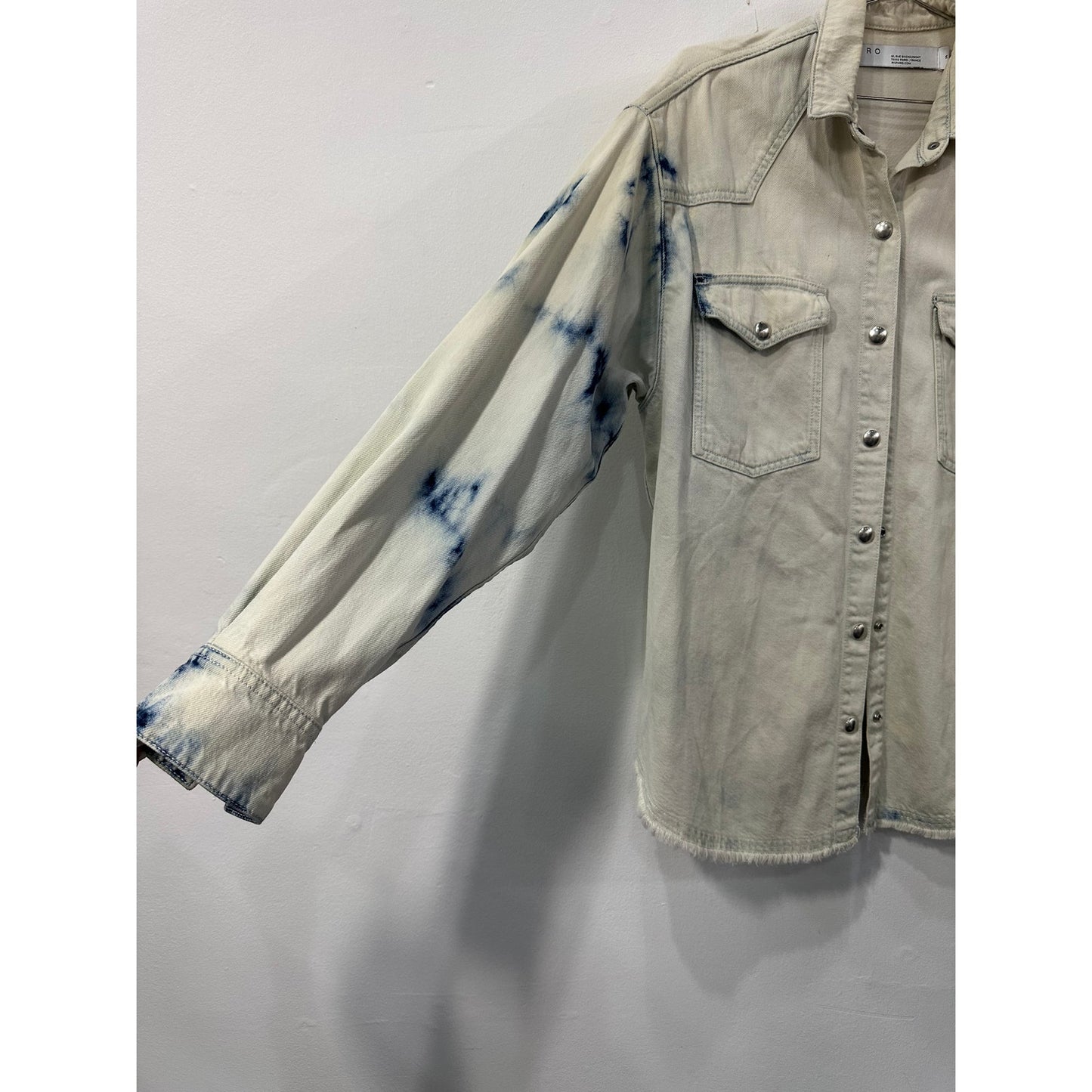 Iro Paris Wash Cotton Inola Tie-Dye Collared Trucker Jacket