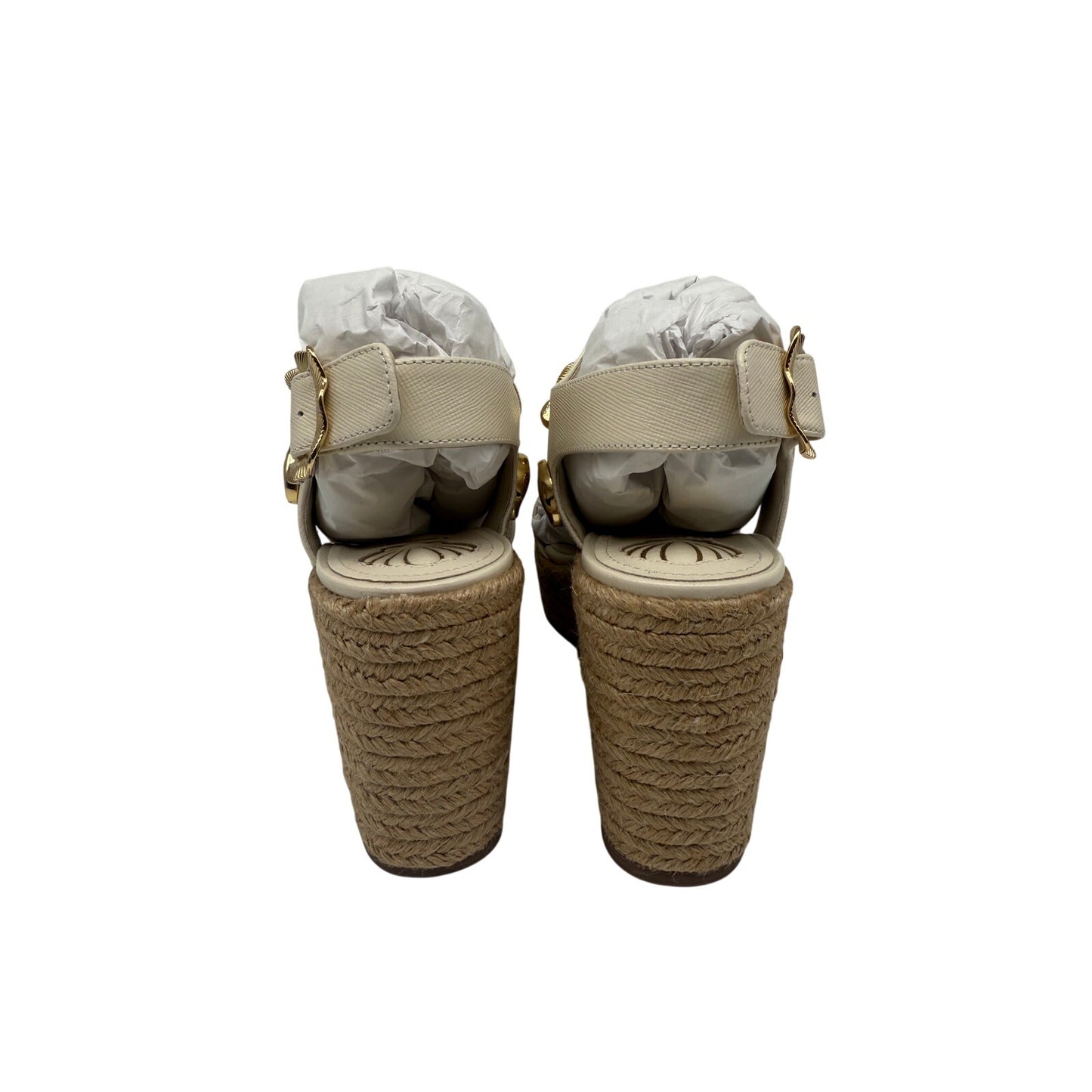 Larroudé Leather Madison Wedge Espadrille Sandals