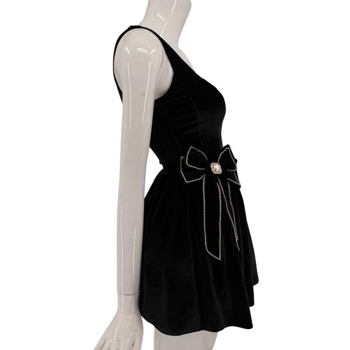 Show Me Your Mumu Velvet Bow Accent Ricci Skort Mini Dress
