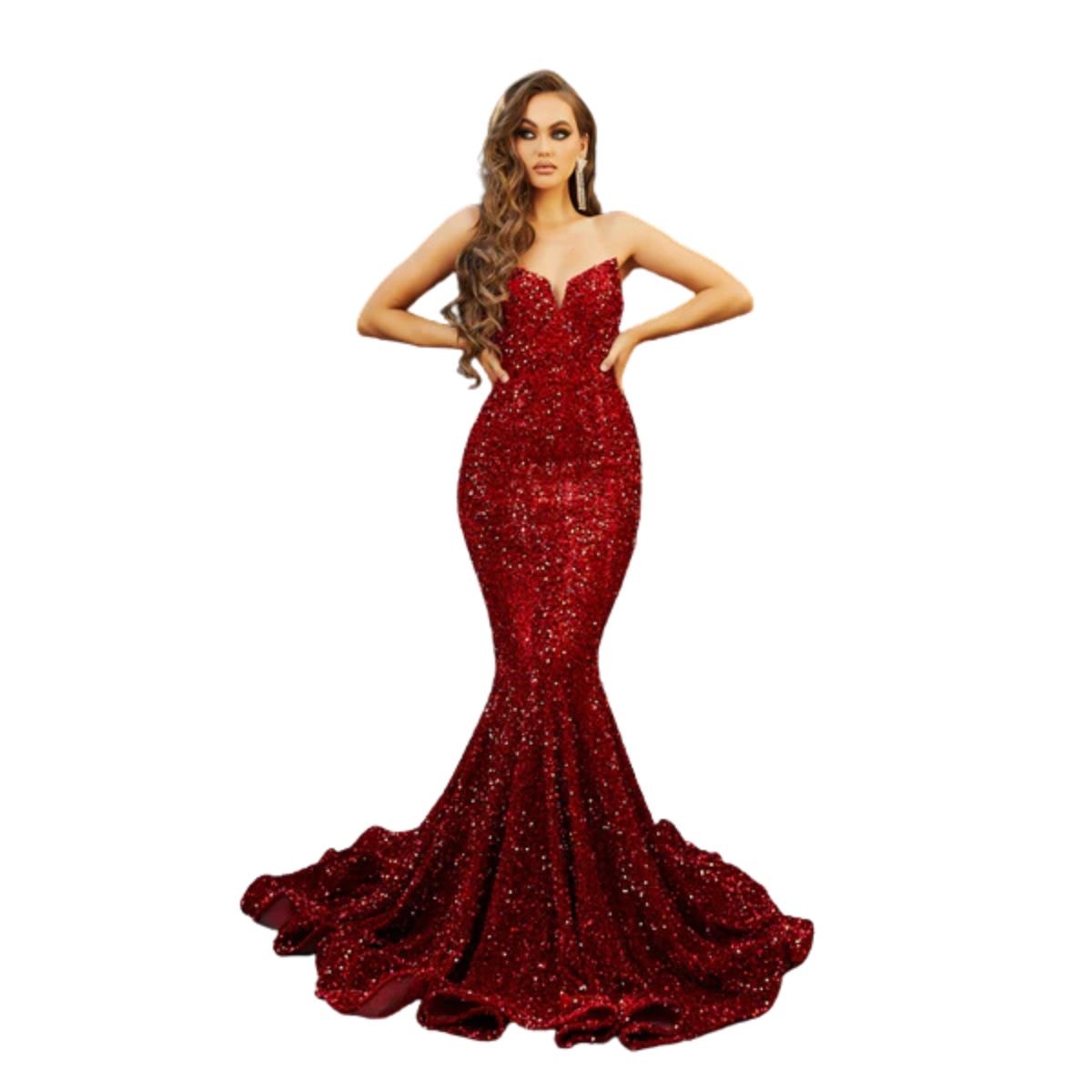 Portia & Scarlett Strapless Sequin Sparkly Maxi Mermaid Dress