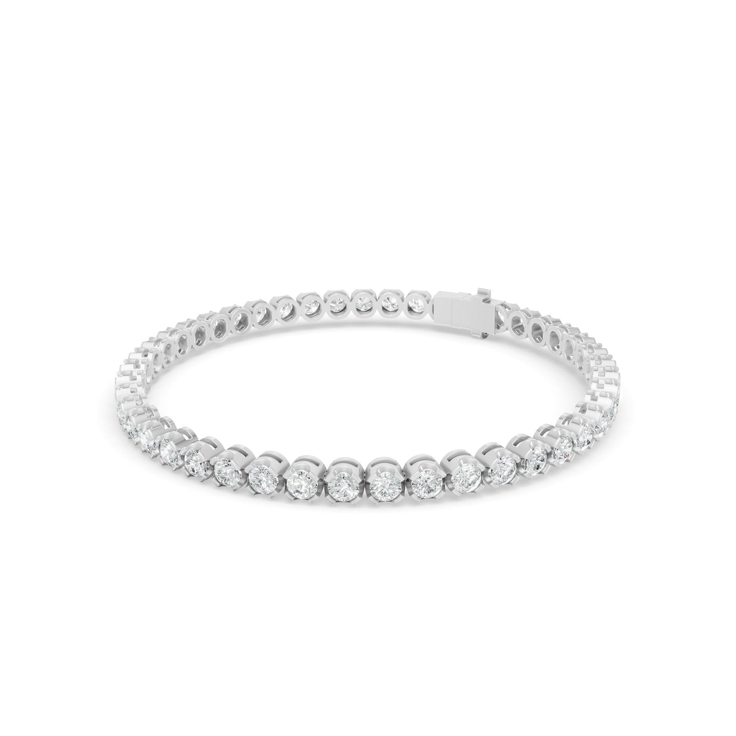 5.09 ctw Diamond Crown Collet 14K White Gold Tennis Bracelet