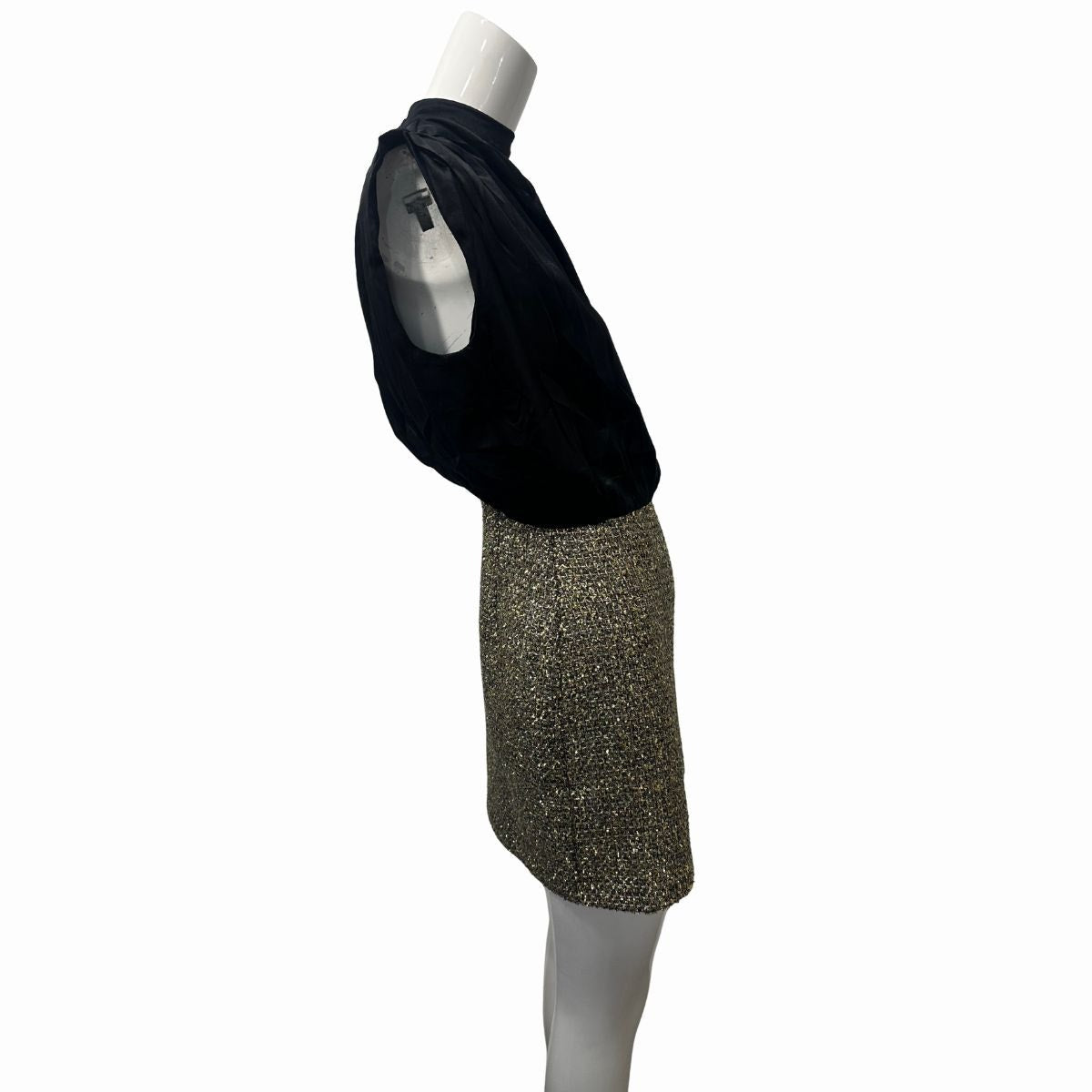 Amanda Uprichard Brantley Mixed Media Silk Cocktail Mini Dress