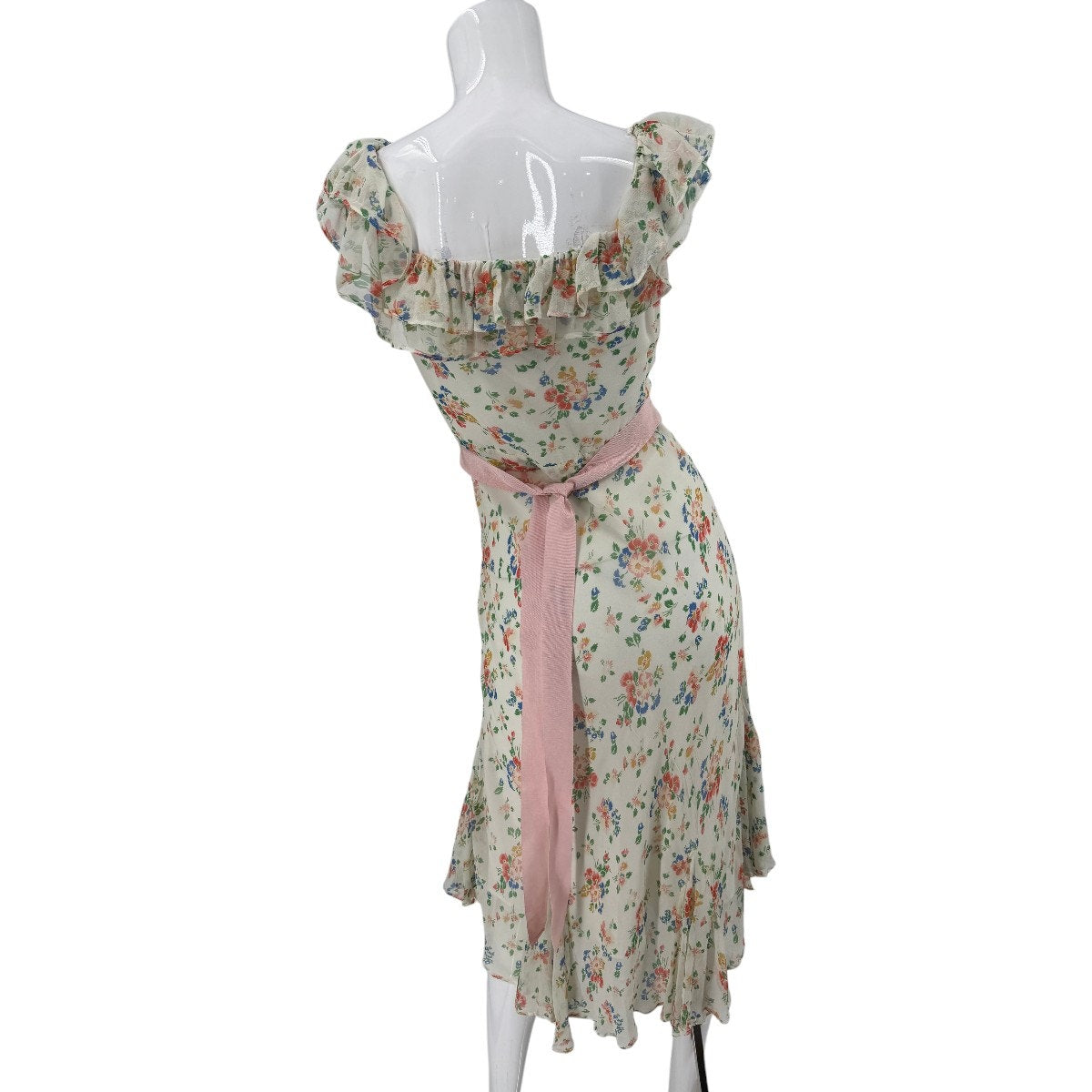 LoveShackFancy Silk Floral Print Crepe The Chine Midi Dress