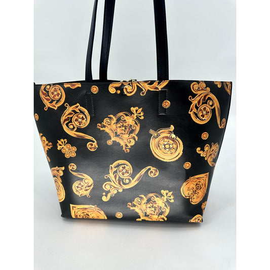 Versace Jeans Couture Faux Leather Graphic Print Reversible Tote Bag