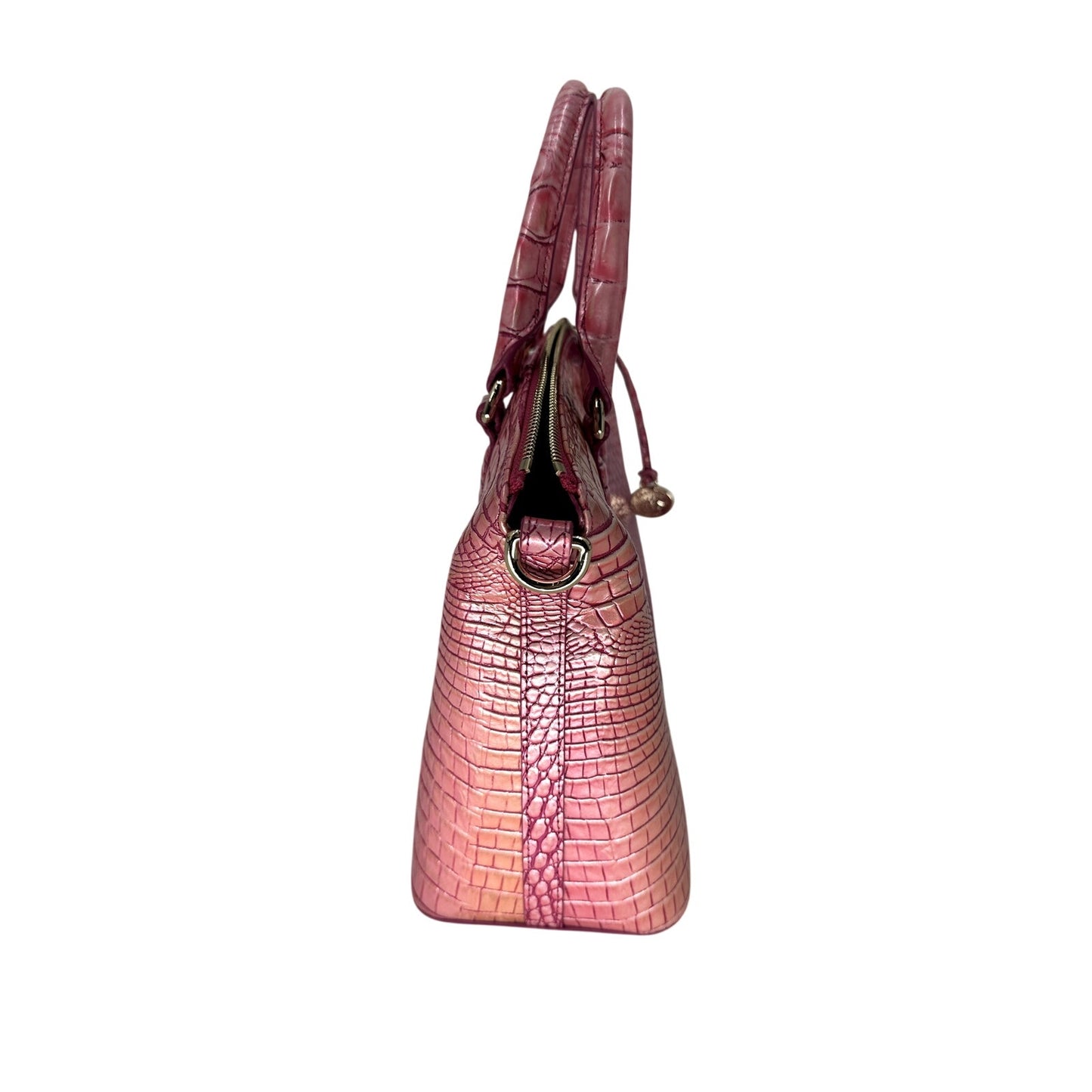 Brahmin Croc Embossed Leather Ombre Duxbury Satchel Bag