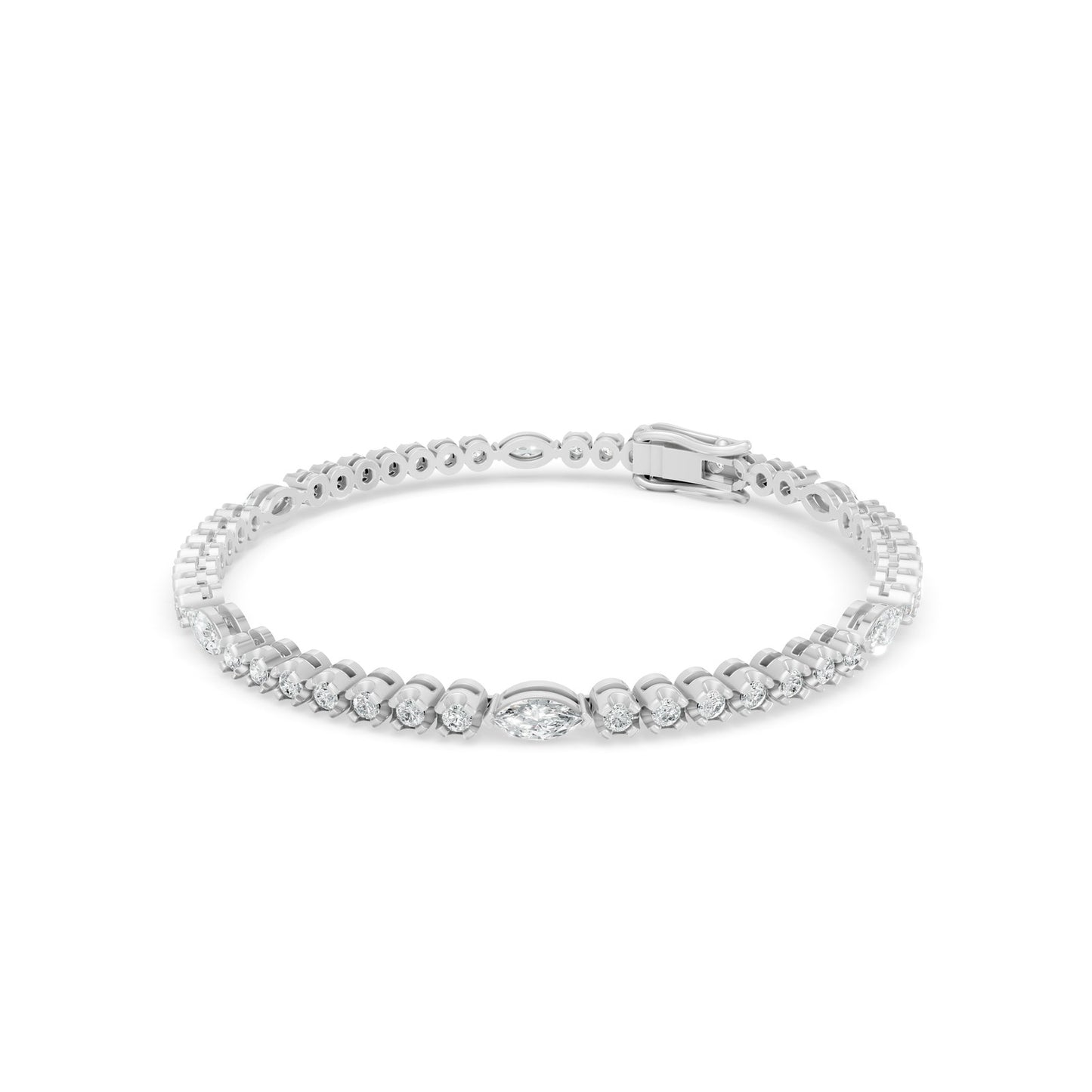2.95 ctw Diamond Tennis by Yard 14K White Gold Tennis Bracelet