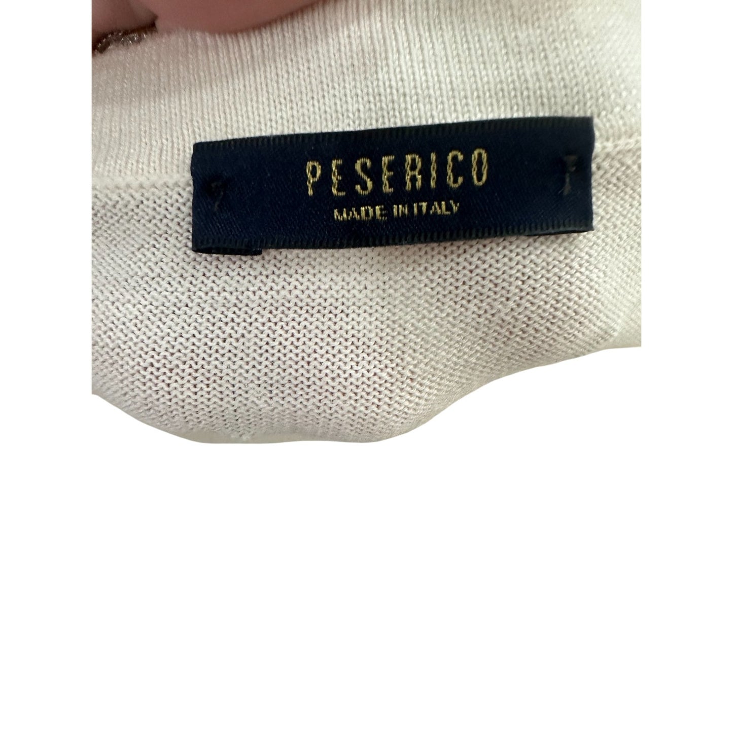 Peserico Cotton Blend Knit Crew Neck 3/4 Sleeve Sweater