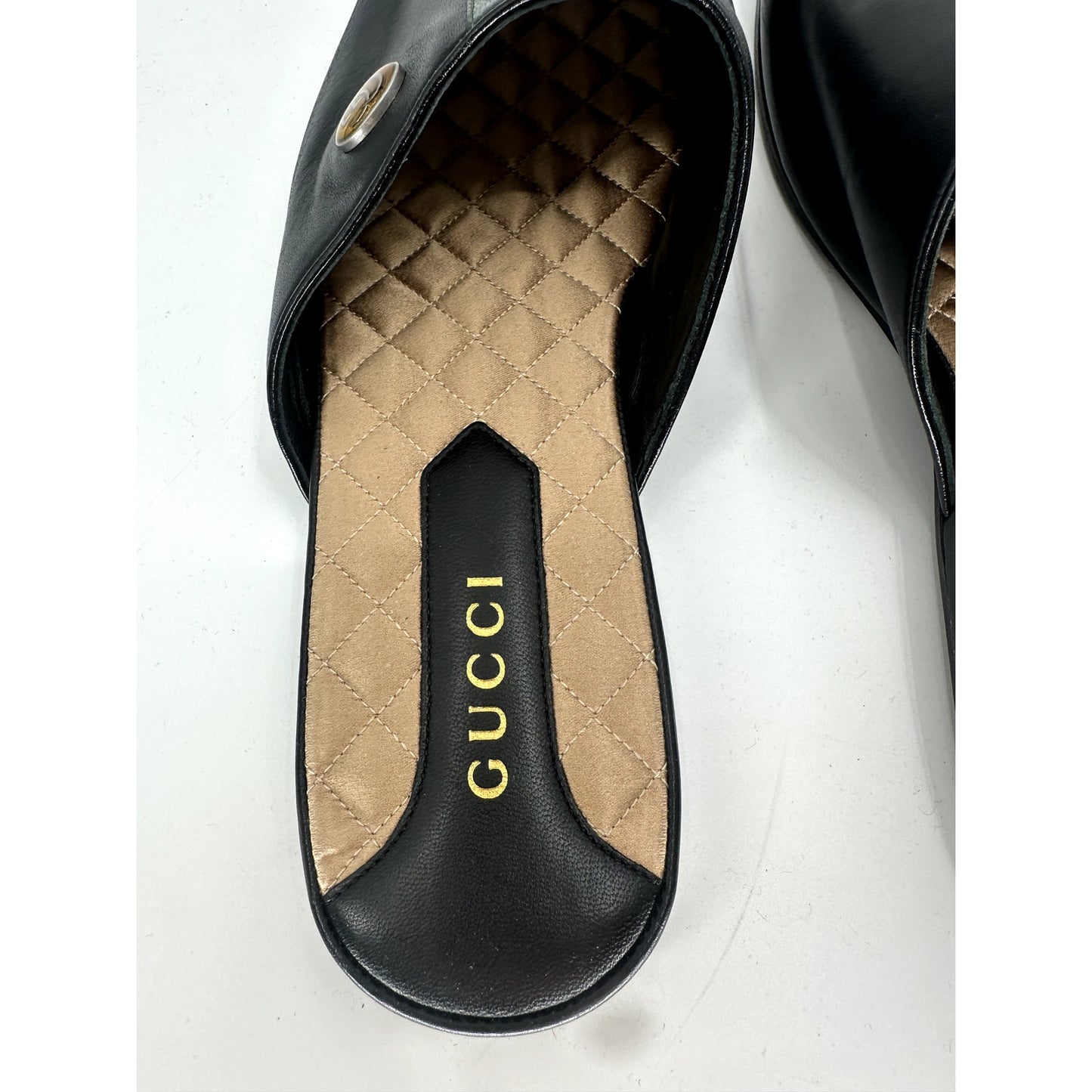 Gucci X NY Yankees Leather Logo Slip-On Slipper Mules