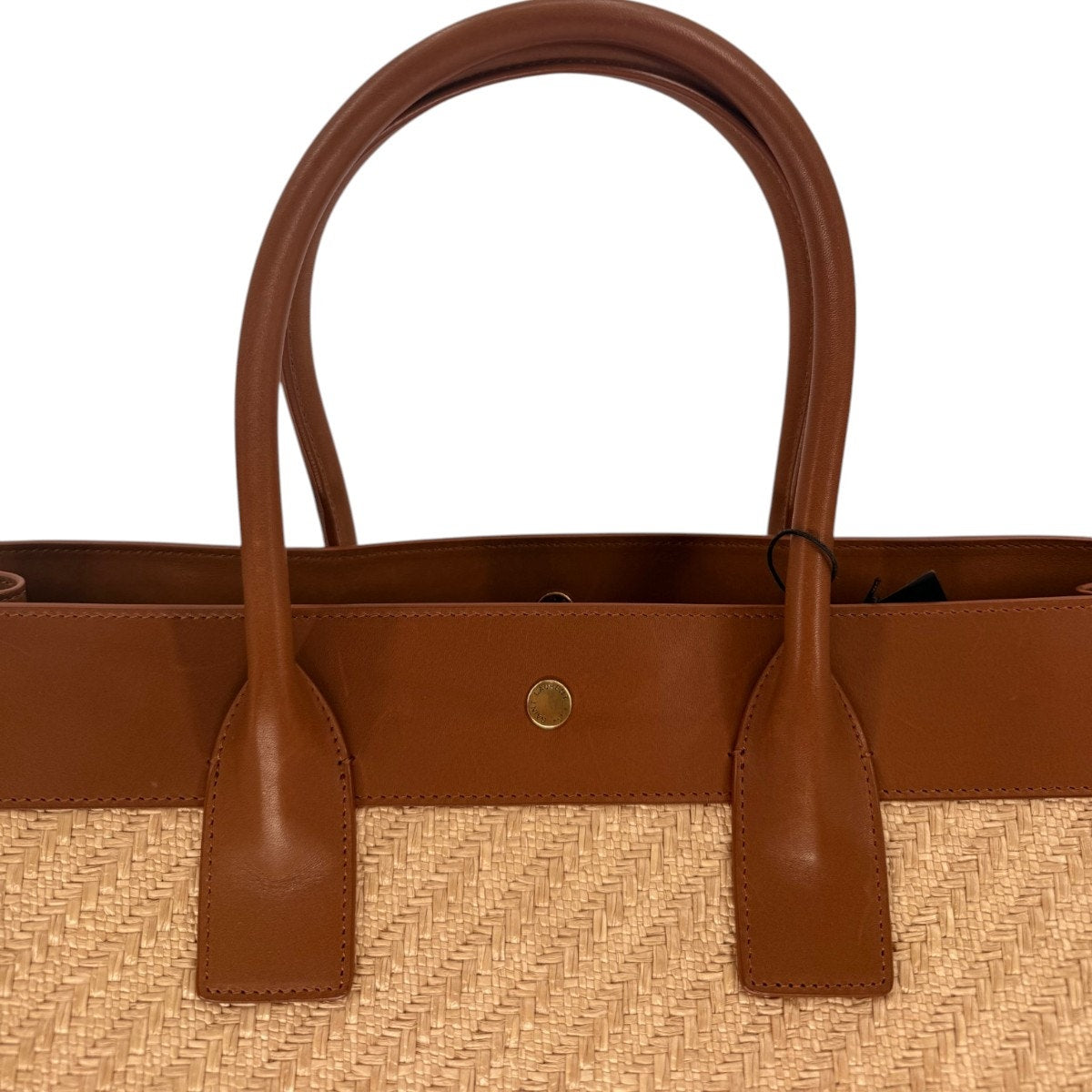 Saint Laurent Rive Gauche Raffia Leather Tote Bag