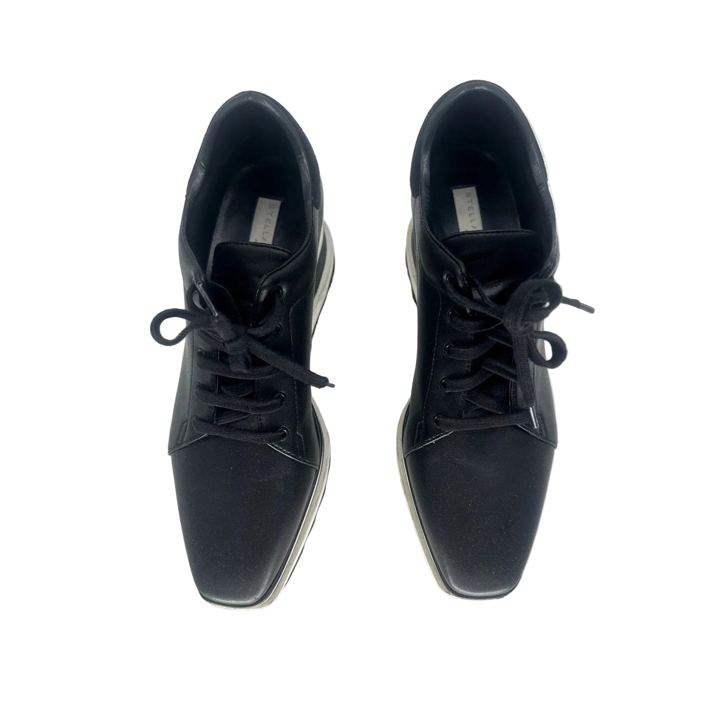 Stella McCartney Vegan Leather Perforated Sneak-Elyse Wedge Sneakers