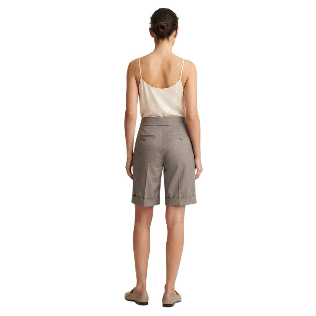 Robert Rodriguez Cotton Blend Cuffed Bermuda Shorts Gray Women's Size 6