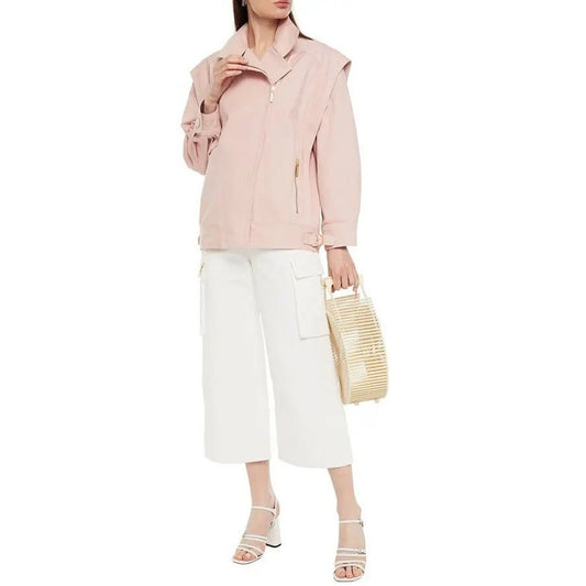 Zimmermann Pink Cotton-Blend Twill Wavelength Oversized Jacket Size 1