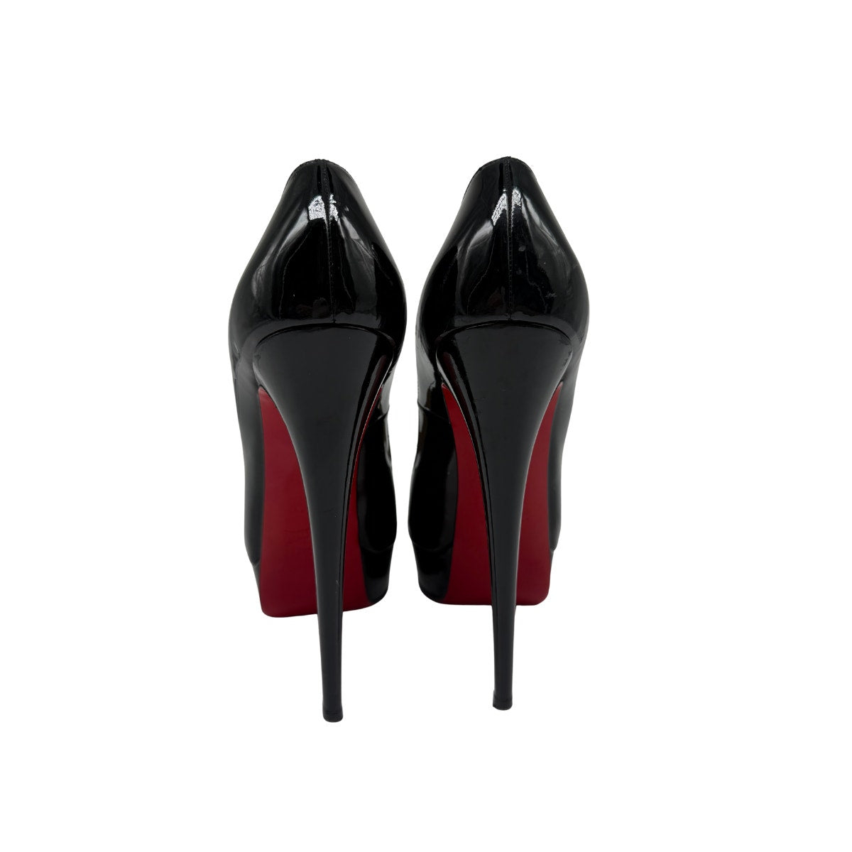 Christine Louboutin Patent Leather Lady Z Peep Toe Pump Heels