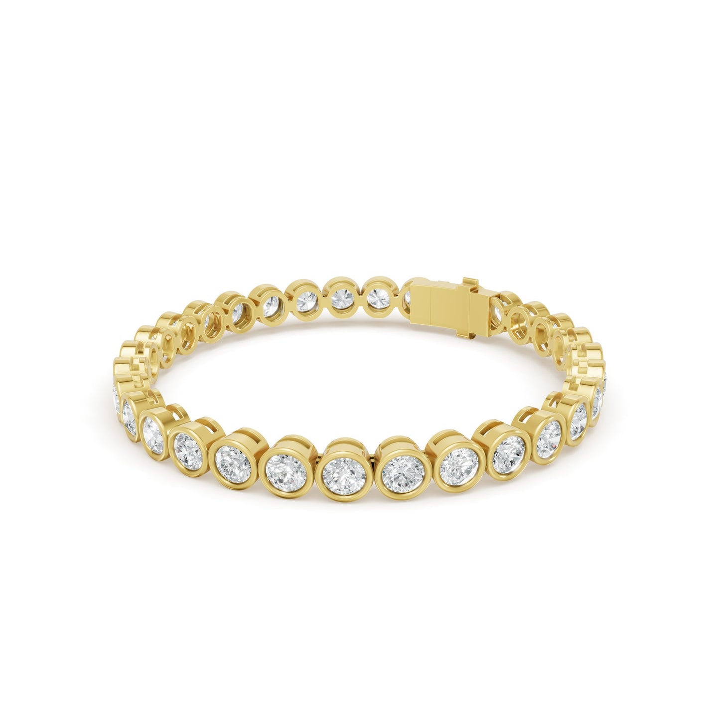 9.99 ctw Diamond Bezel 14K Yellow Gold Tennis Bracelet