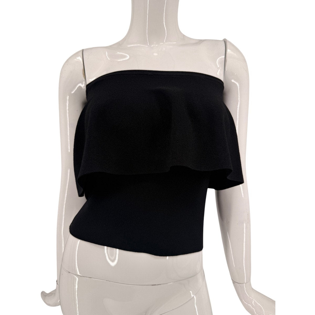 Milly Viscose Blend Knit Flounce Ruffle Strapless Top