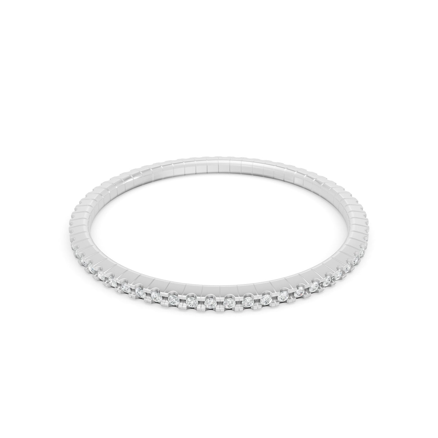 5.97 ctw Diamond Flexibangle 14K White Gold Tennis Bracelet