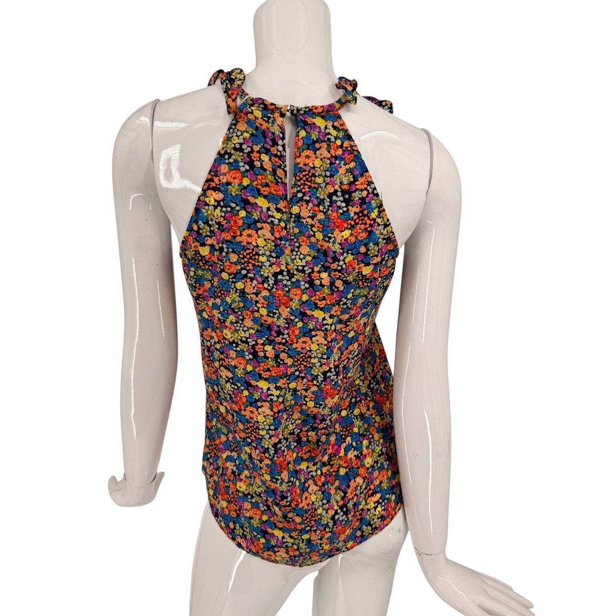 Rebecca Taylor Silk Confetti Floral Halter Top
