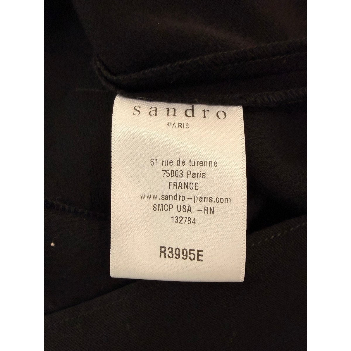 Sandro Paris Crossover Crepe Plunge-Neck Mini Dress Black Women's Size 1