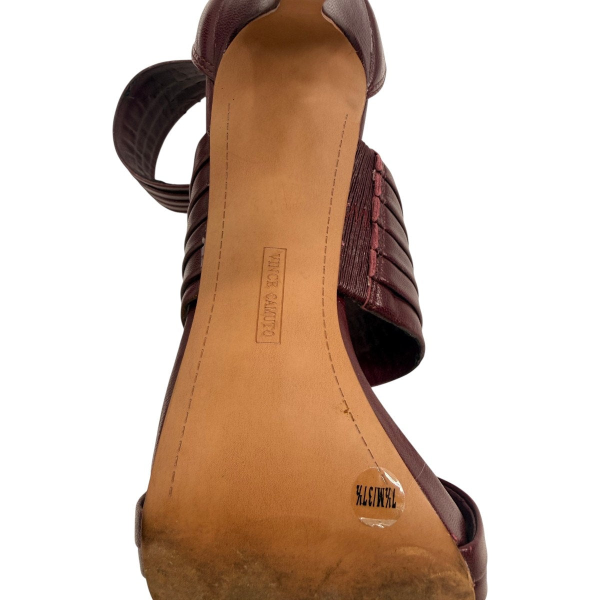 Vince Camuto Burgundy Multi-Strap Stiletto Sandals