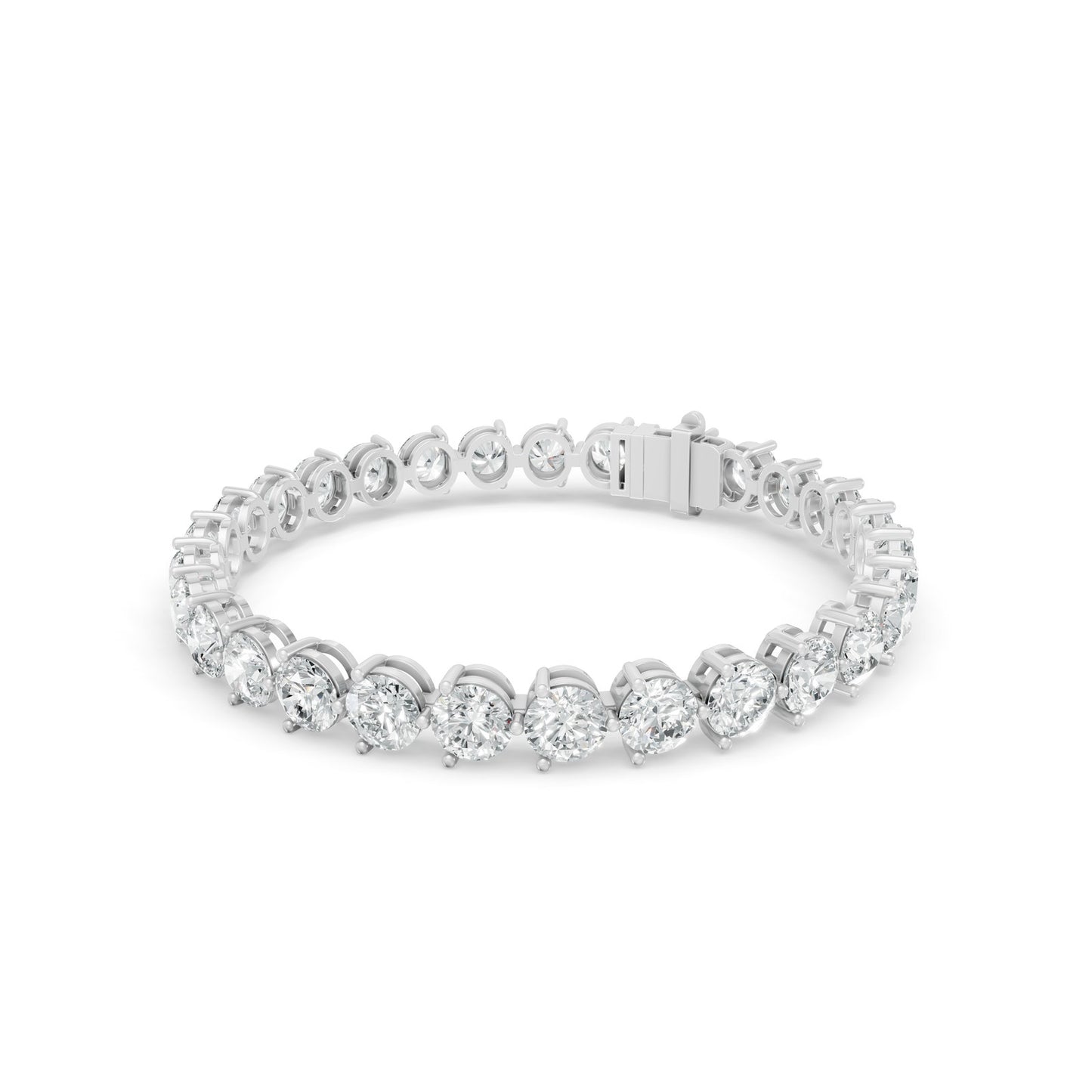 16.70 ctw Diamond 3 Prong Bracelet 14K White Gold Tennis Bracelet