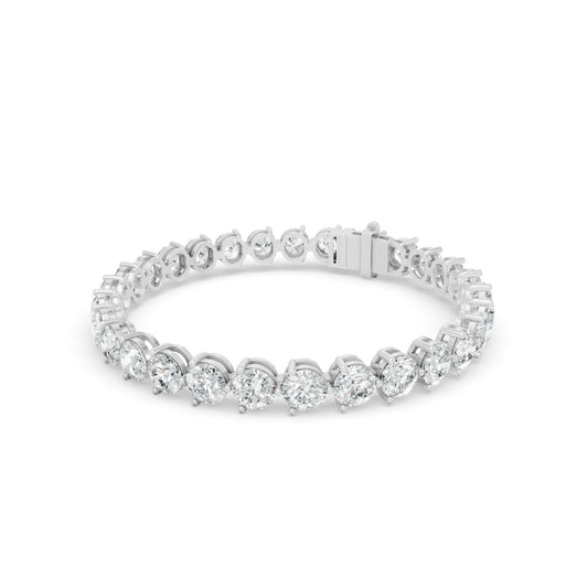16.70 ctw Diamond 3 Prong Bracelet 14K White Gold Tennis Bracelet
