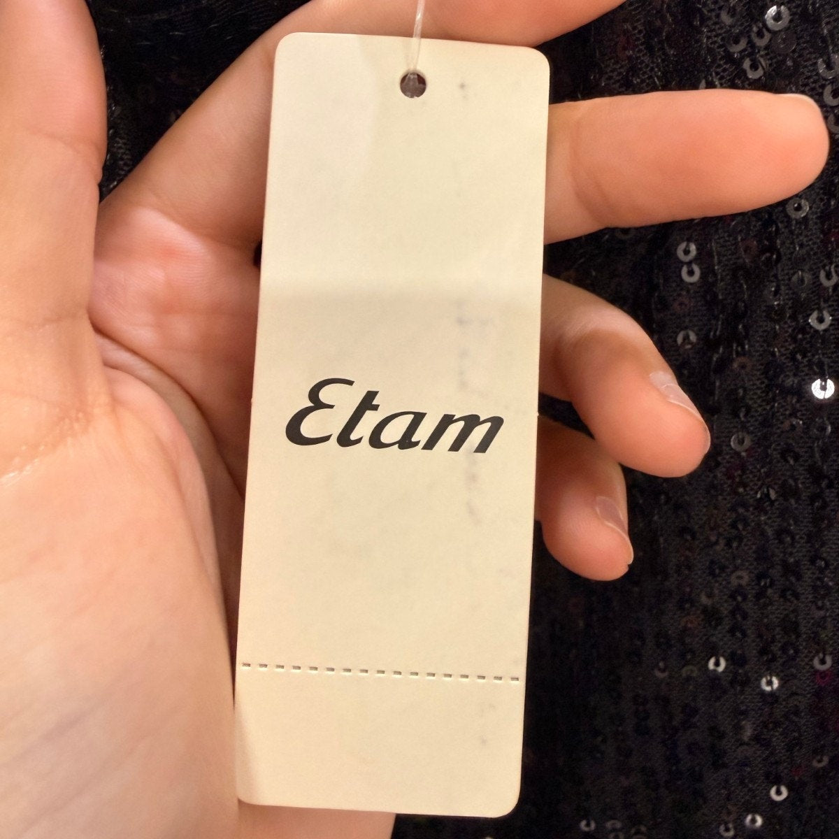 Etam Ismea Sequin Embellished Wide-Leg Stretchy Legging Pants
