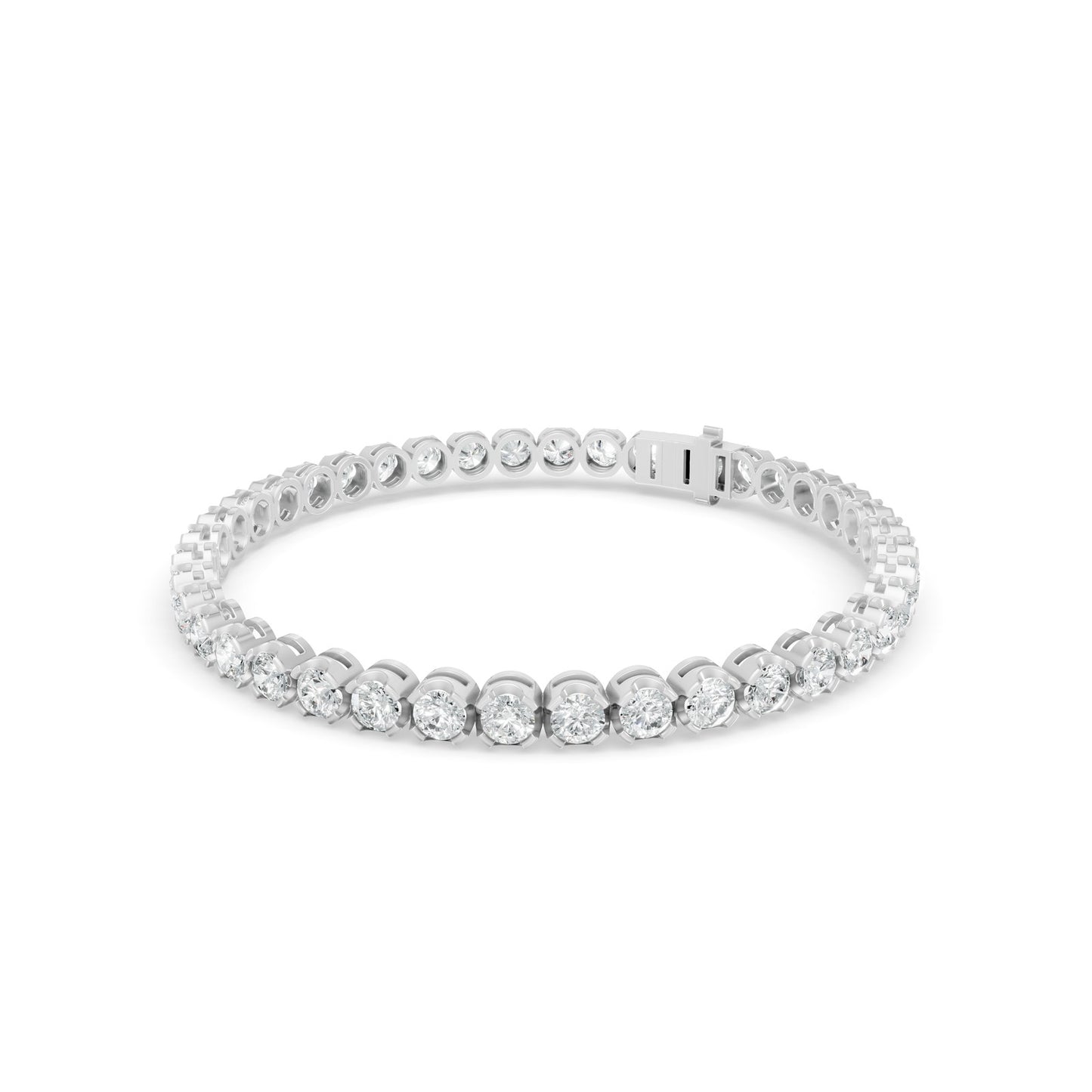 7.06 ctw Diamond Crown Collet 14K White Gold Tennis Bracelet