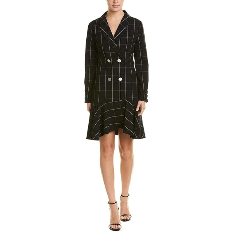 Shoshanna Plaid Double Brested Coat Mini Dress