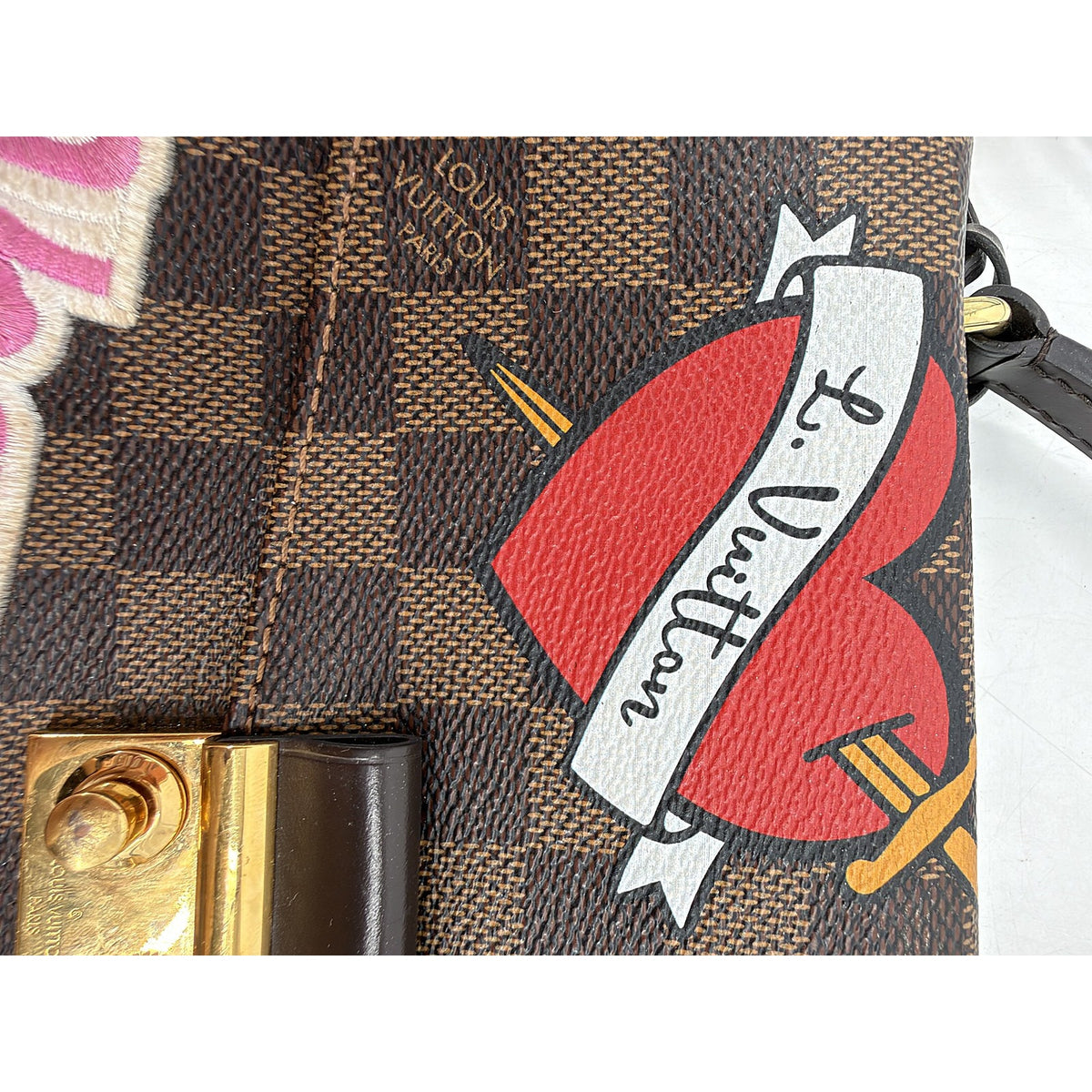 Louis Vuitton Croisette Damier Ebene Patches Canvas Brown Crossbody Bag N40055