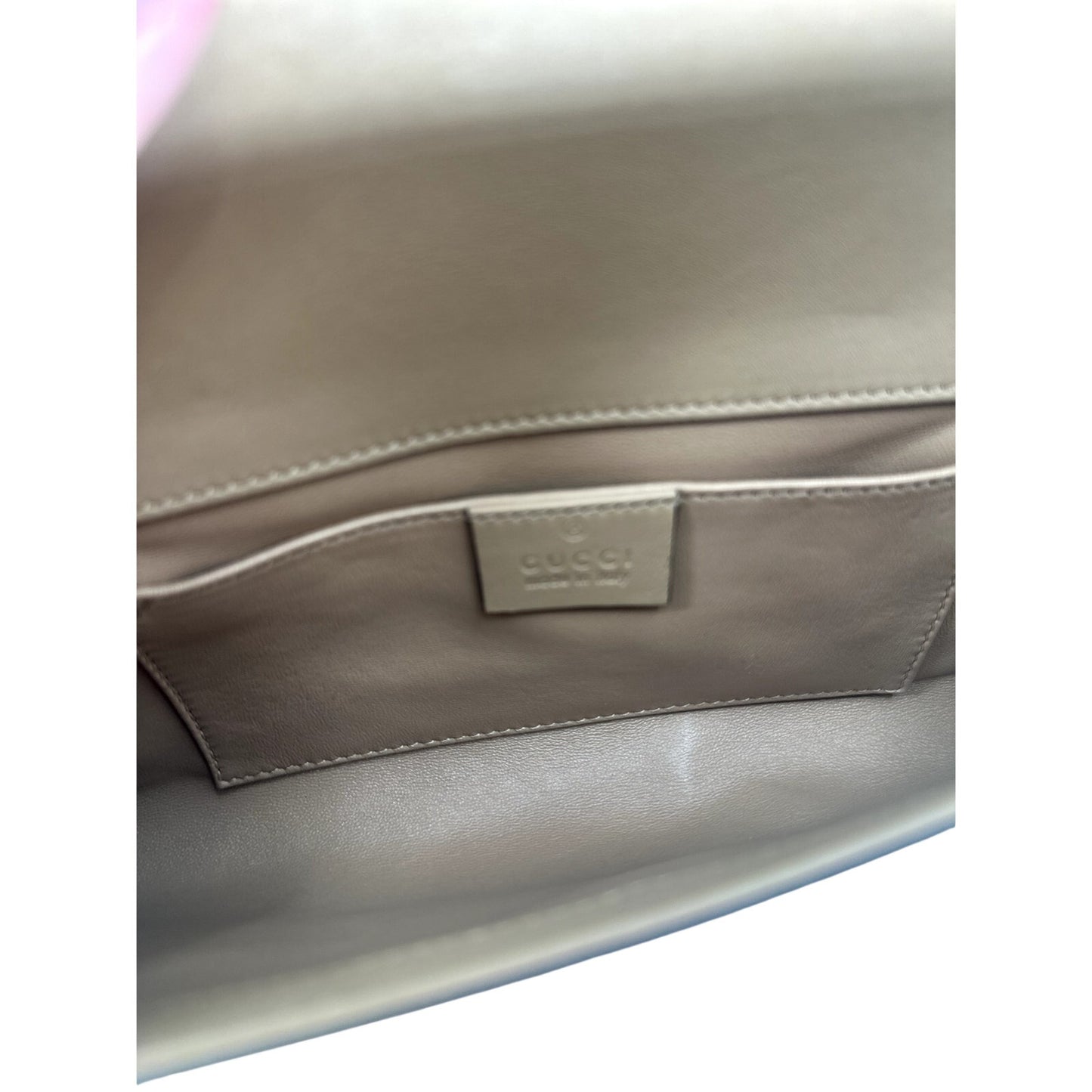 Gucci Leather Snake Skin GG Logo Broadway Clutch Bag