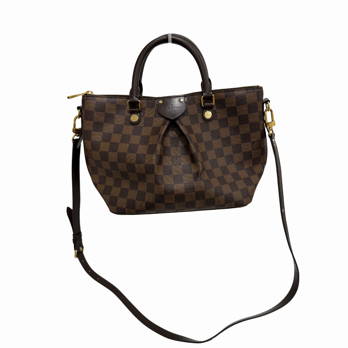 Louis Vuitton Leather Damier Ebene Siena Shoulder Bag Check