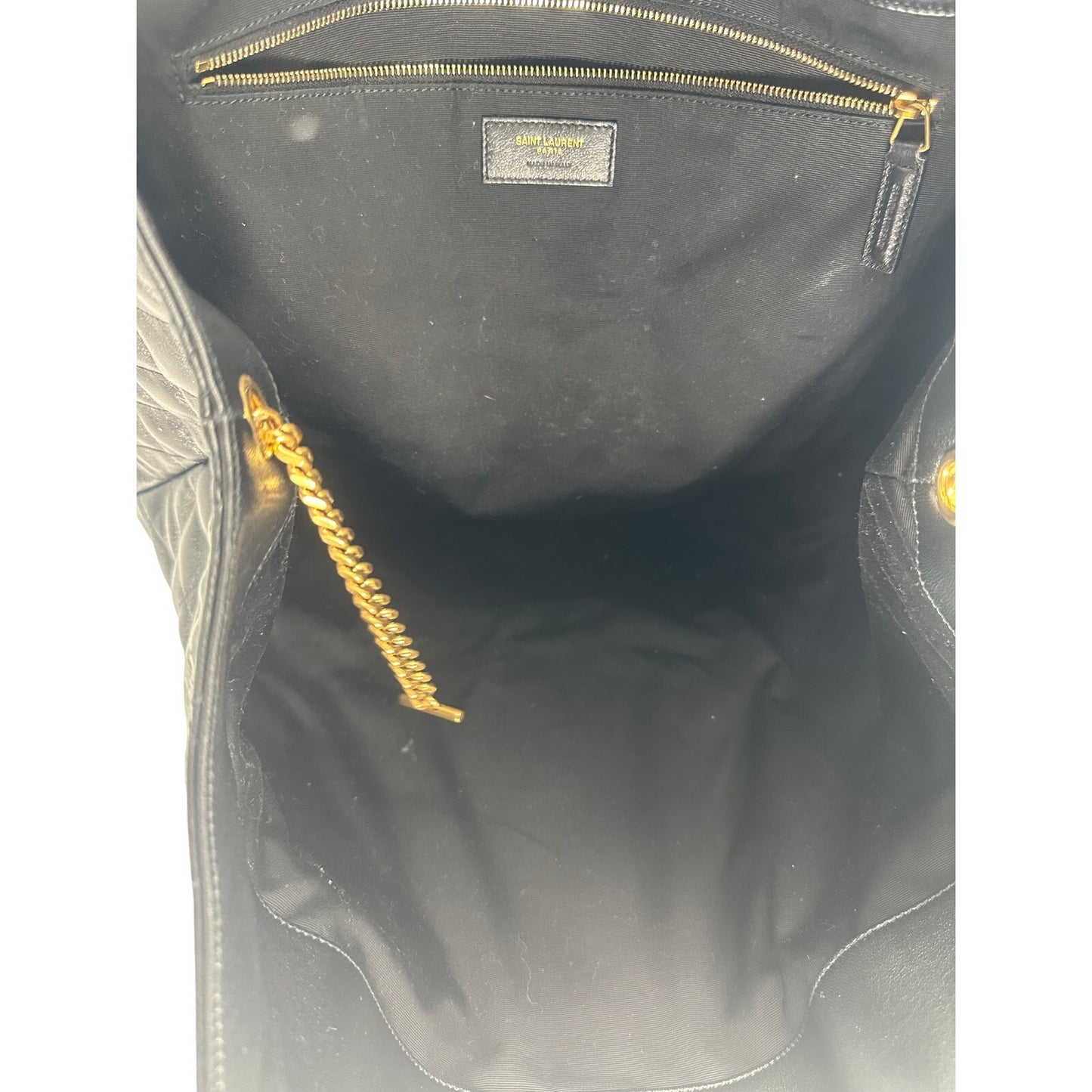 Yves Saint Laurent Leather Quilted Icare Shopping Tote Bag