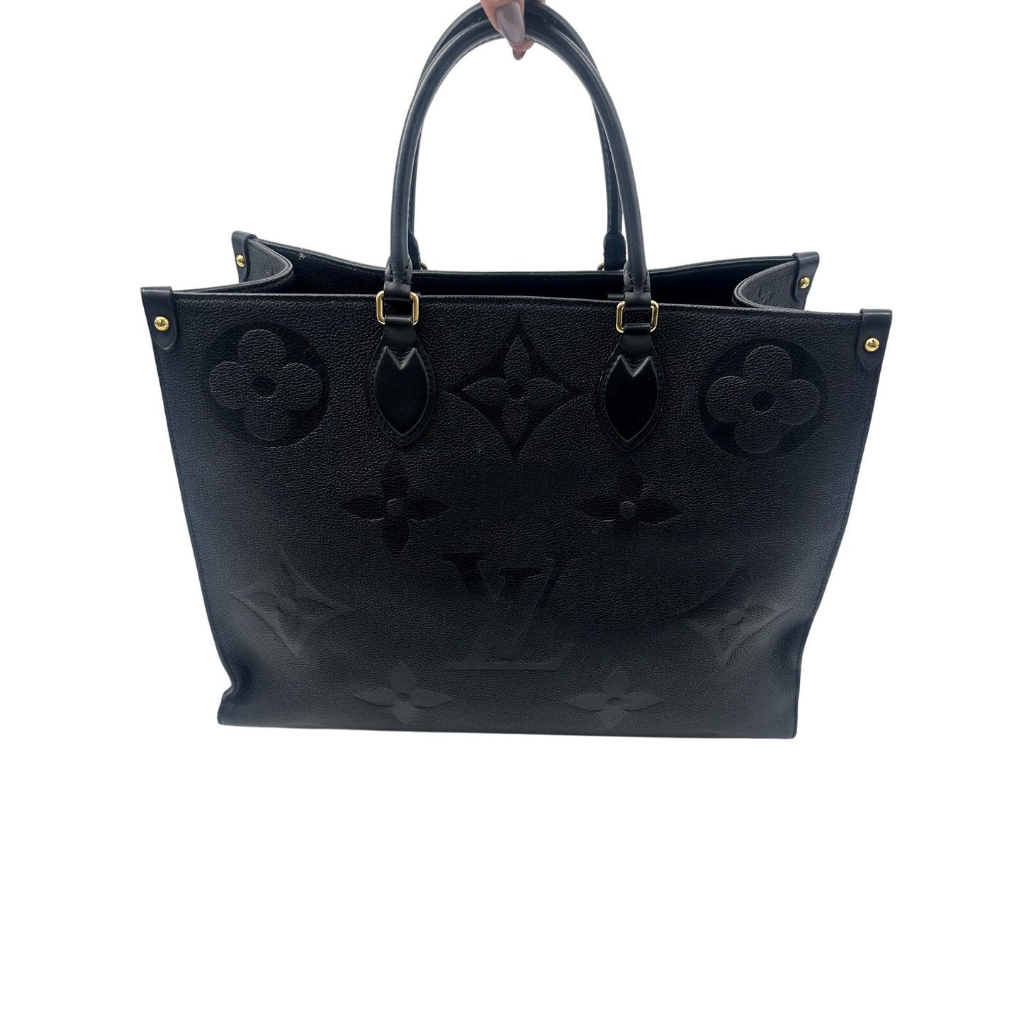 Louis Vuitton Leather Monogram OnTheGo GM Tote Bag Black