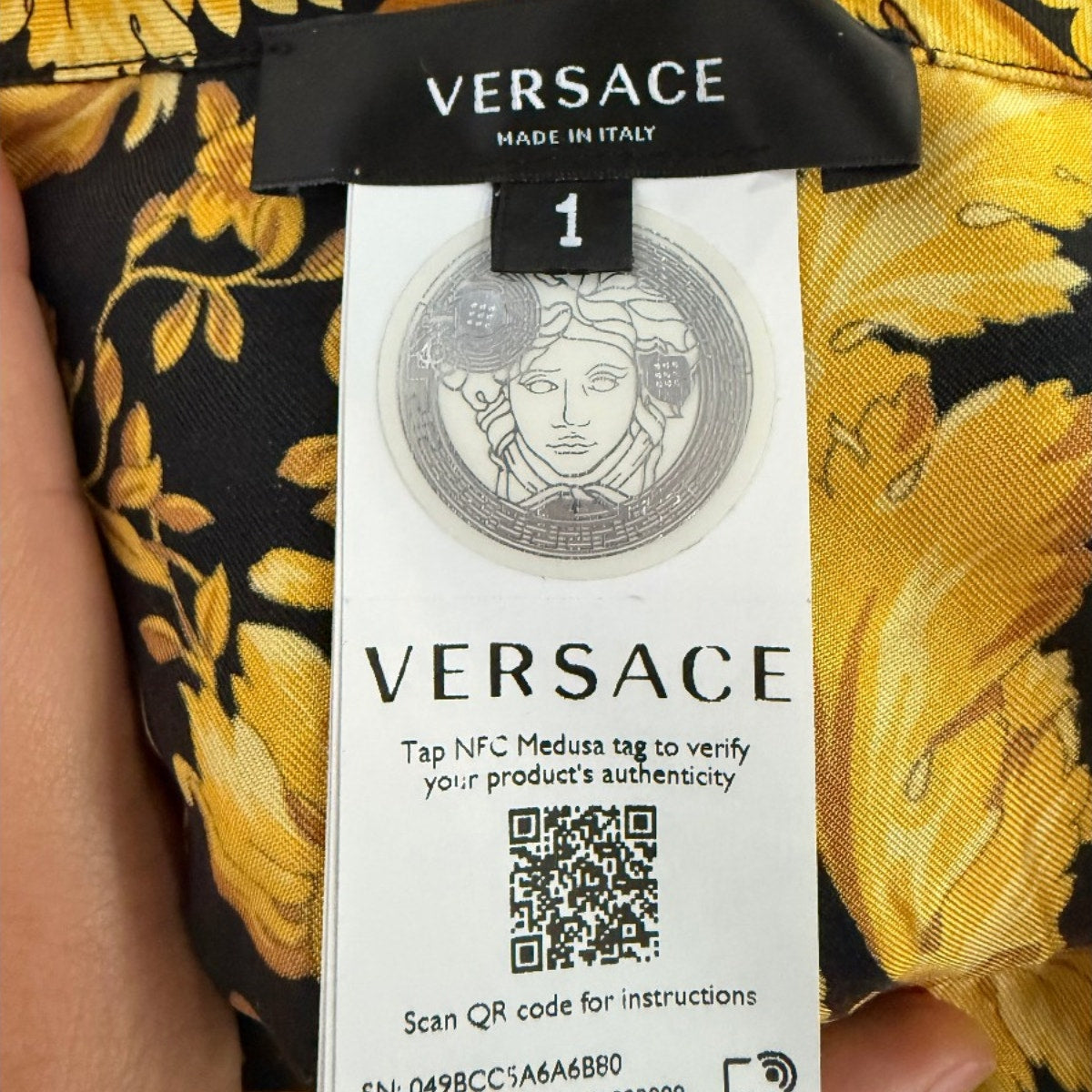 Versace Silk Baroque Print Robe & Shorts Set