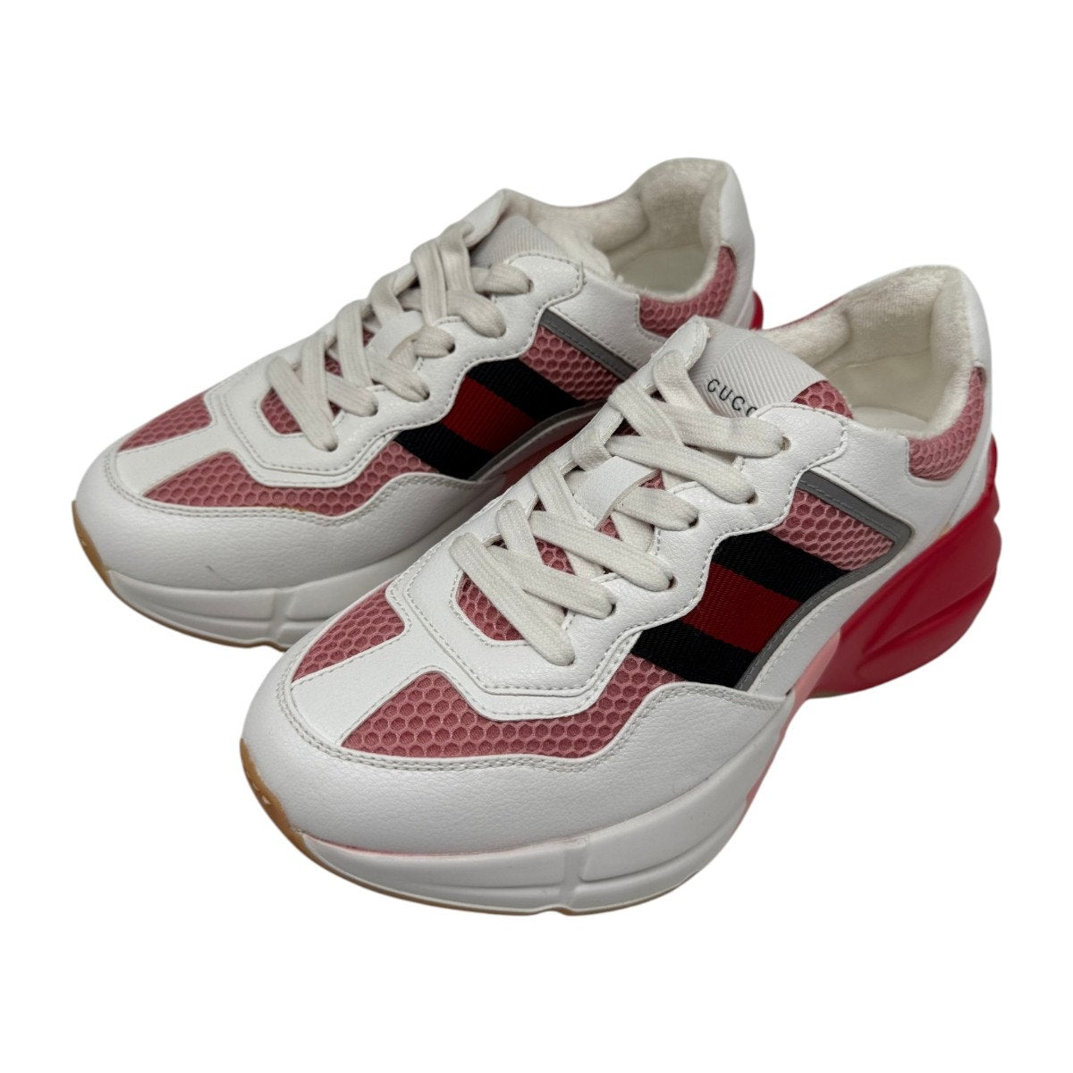 Gucci Rhyton Reflective Chunky Sneakers Leather Mesh
